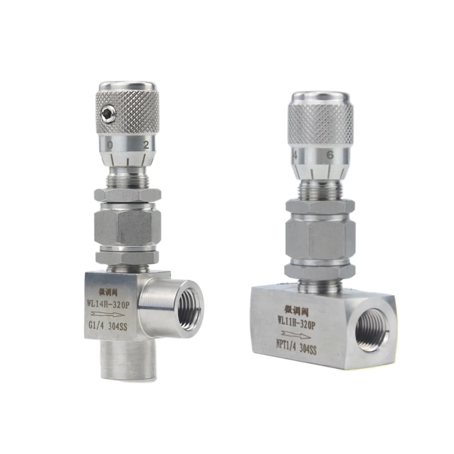 G 1/8 "1/4" 3/8 "NPT 1/2" válvula de Aguja de Acero Inoxidable 304 Controlador de válvula reguladora de Flujo de micromedición for Agua Gas Aceite(G Thread-High Precision-Straight,0.5 Inch)