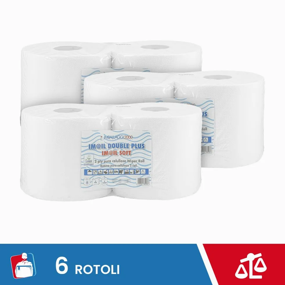 IMBALLAGGI 2000 - Rollos de Papel para Secado Industrial - 800 Tiras - Ideal para Uso alimentario y Compatible con dispensador - x Rollos