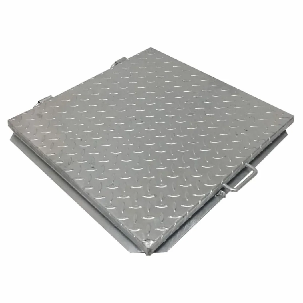 EINSIDE Tapa cisterna, Cierre de depósito galvanizado y moldeado, Alcantarilla galvanizada para inspección, 90 x 90 cm