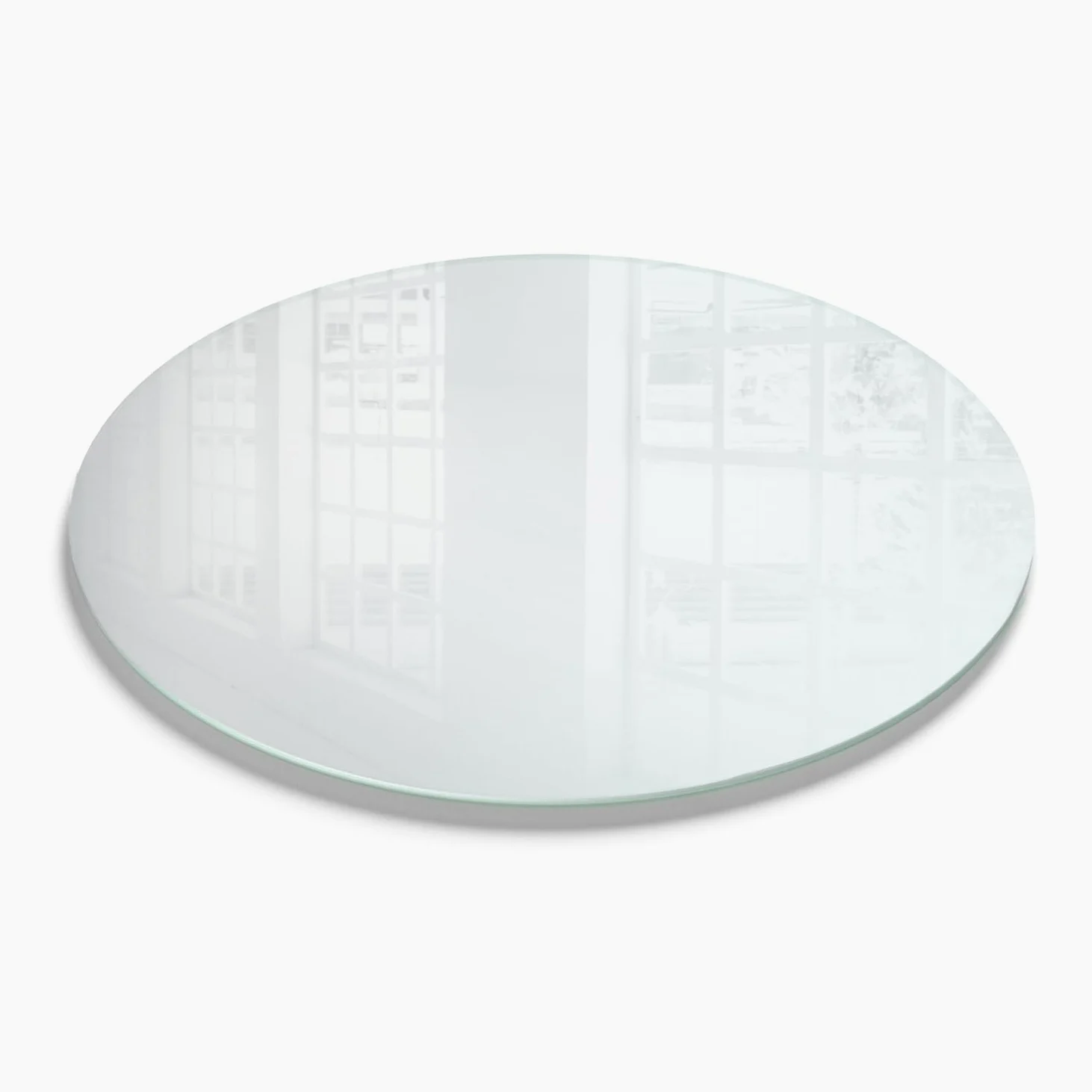 Tulup Tablero de Cristal Esmerilado 100 cm para la Cocina, Comedor y Salón Vidrio Templado Efecto Mate con Pies Antideslizantes Borde Pulido Fácil Limpieza Redonda