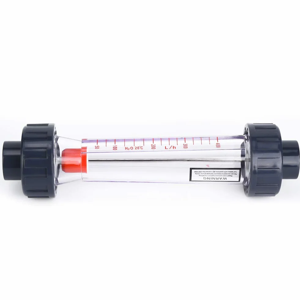 Medidor de Flujo de Líquido 40-400L/H Caudalimetro Agua Rotómetro Tubo Plástico LZS-20 (D)