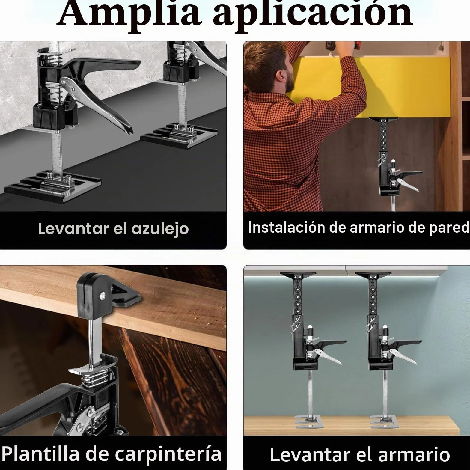 Brazo ahorrador de trabajo,2 piezas Elevador de Tablero de Puertas Duradero Con Escala,Hasta 880 lbs/400 kg, Multifunción Levantador de Azulejos,Para Puertas,Armarios,Azulejos de Pared,39cm