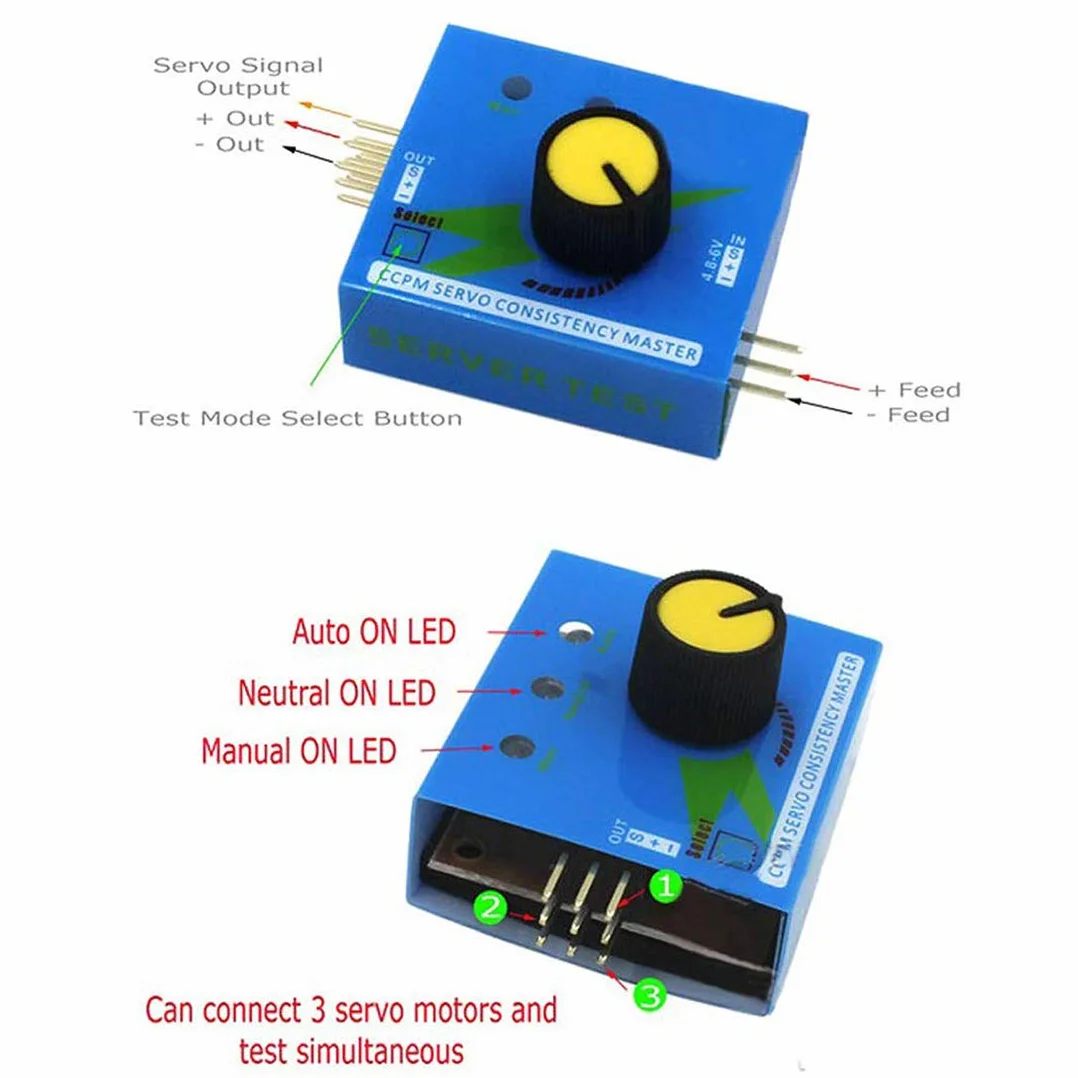 Hailege RC Servo Tester 3CH Digital Controlador de Velocidad CCPM Master para Helicóptero RC Barco