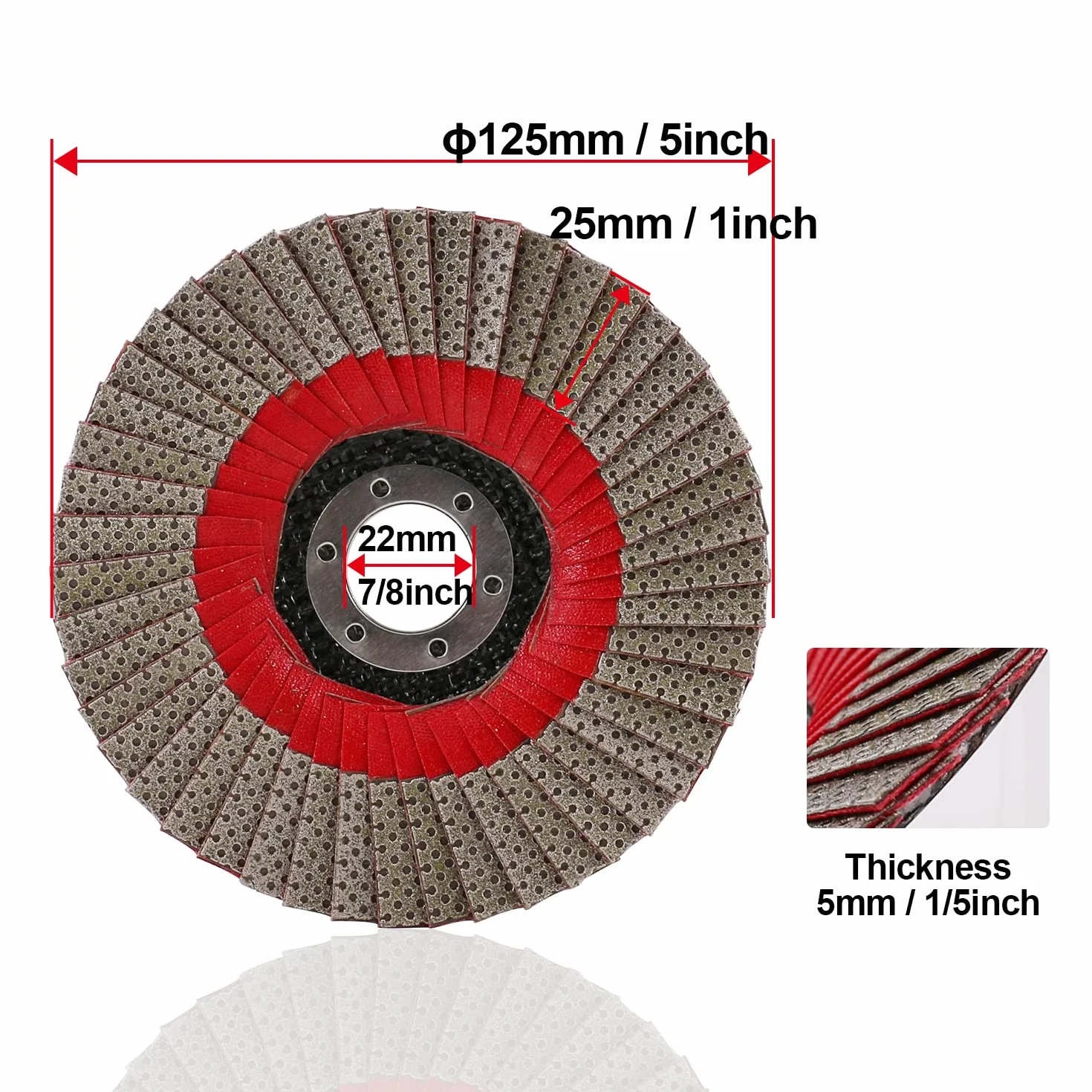 Disco abrasivo de lija de 5 pulgadas, 1 unidad de grano 120 para amoladora angular, almohadilla de lijado de diamante
