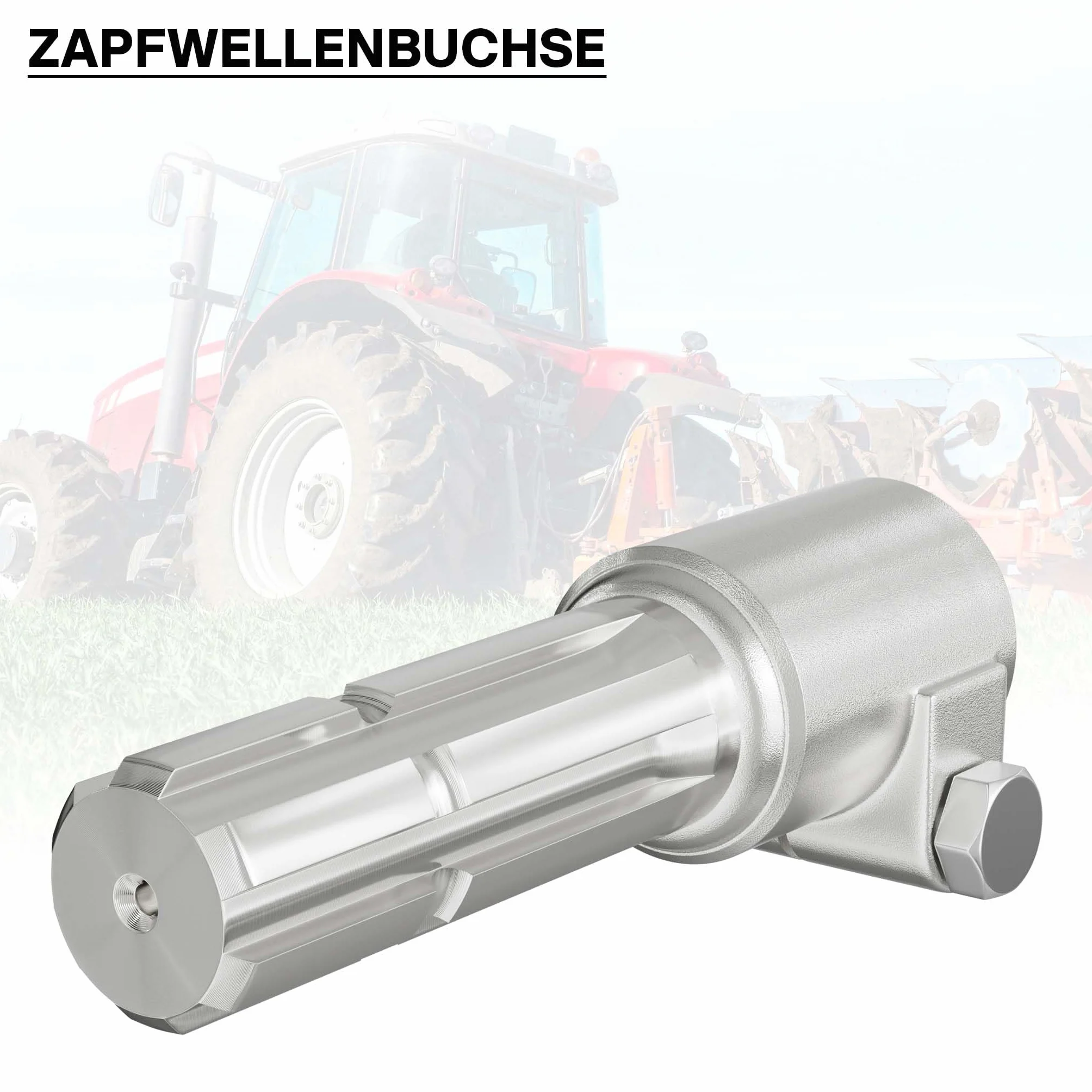 WilTec Toma de Fuerza PTO 160 mm Casquillo Eje Estriado 8-32x38x6 Eje de Salida 1 3/8" 6 Tractor