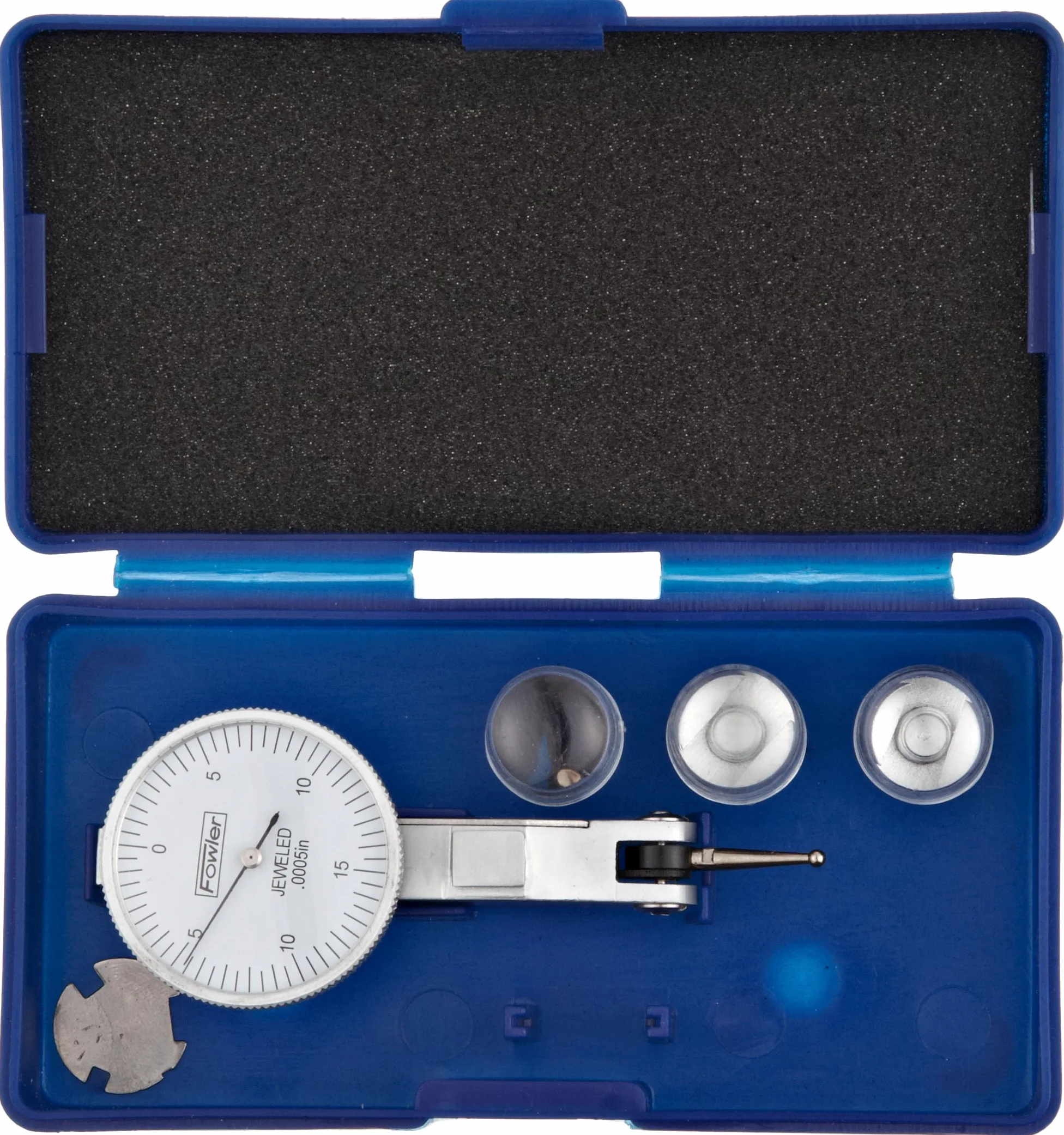 Fowler - Indicador de prueba de rostro blanco con medidas de pulgada y lectura equilibrada, 0.030" Max. Measurement, 1" Diameter, blanco, 1