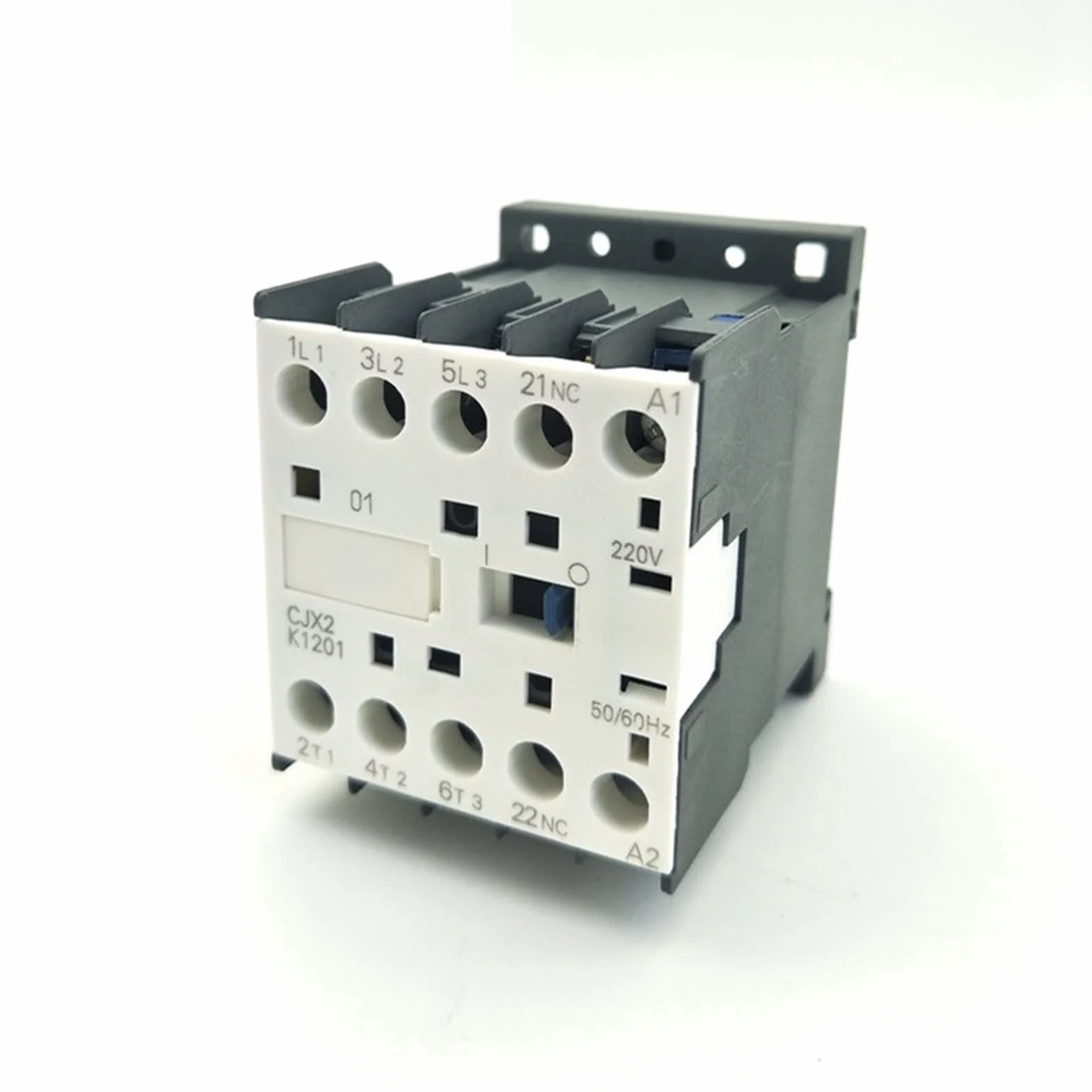 Contactor CJX2-K1201 Bobina de 220 voltios Carril DIN de 35 mm 12a Tres Polos 3p 1nc AC Contactores Electricidad Industrial