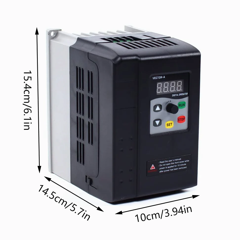 Unidad de frecuencia variable, 2,2KW 380V monofásico Variador de frecuencia, 1,15 kg Controlador de velocidad Motor, VFD para Motor Trifásico 2,2 KW AC Motor monofásico