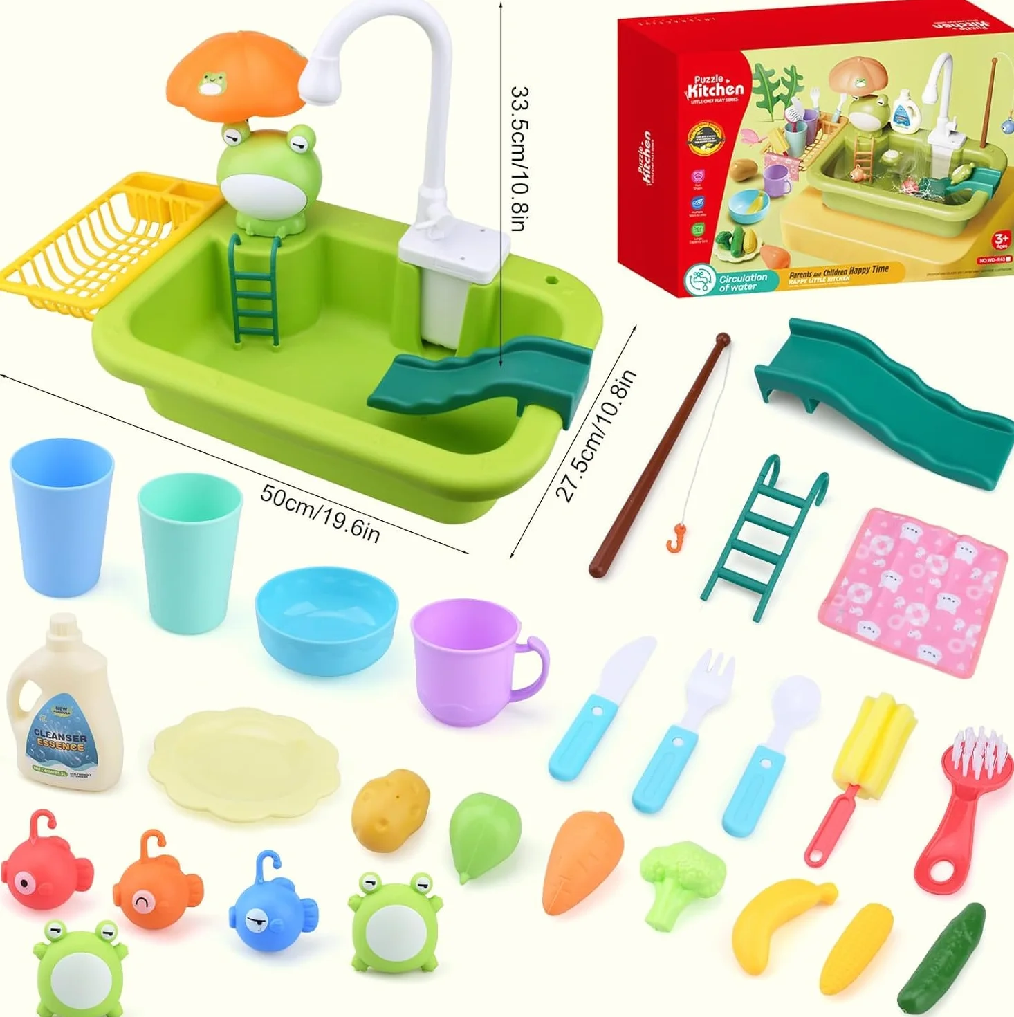 Juguetes de Cocina Lavaplatos Eléctrico Playhouse con Pesca flotantes para Niños