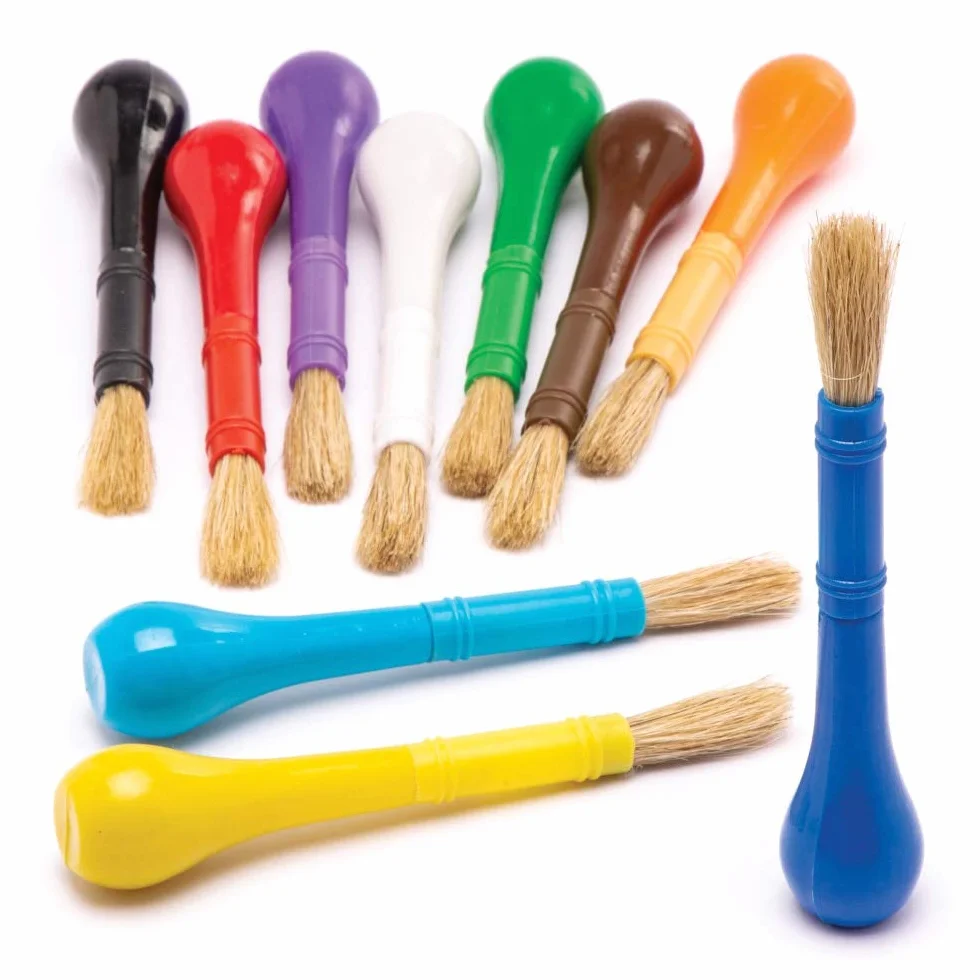 Baker Ross Pinceles de Agarre fácil Mango Grueso Pack 10 Manualidades Infantiles