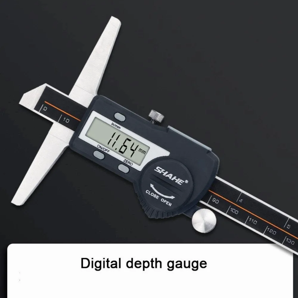 WJJ hsj Calibrador de Alta precisión electrónica Digital Profundidad de visualización medidor de Profundidad Vernier de Profundidad de sondeo Rango: 0-200mm Preciso