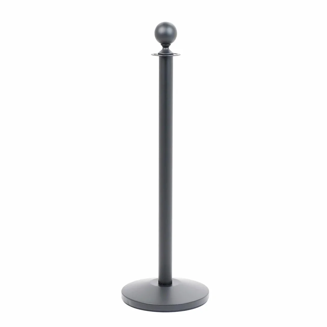 Postes Separadores de Metal Negro para Exteriores Ø32x100cm - Control de Multitudes
