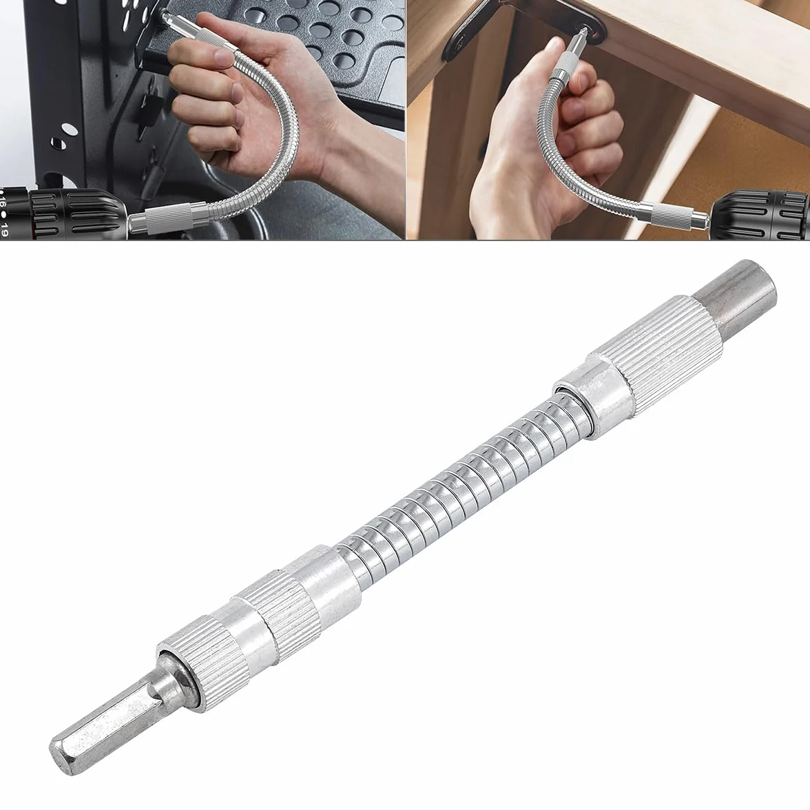 Barras de Extensión Flexibles 150mm 6.35mm Mango Hexagonal Aleación de Acero Destornillador Magnético Multiusos
