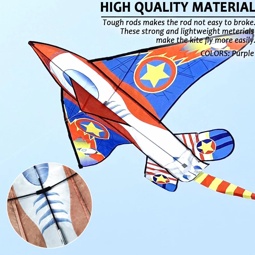 Cometa de avión para niños y adultos, regalo fácil de volar, incluye 100 m hilo