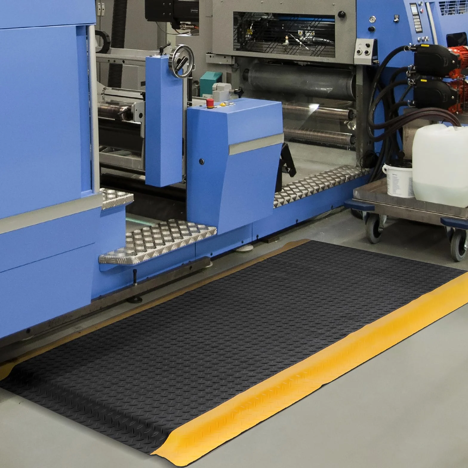 Nisorpa Alfombrillas extra gruesas antifatiga industrial, 90 x 150 cm, 15/16 pulgadas, ergonómica, resistente, placa de cuadros comercial, antifatiga, para taller, fábrica, garaje