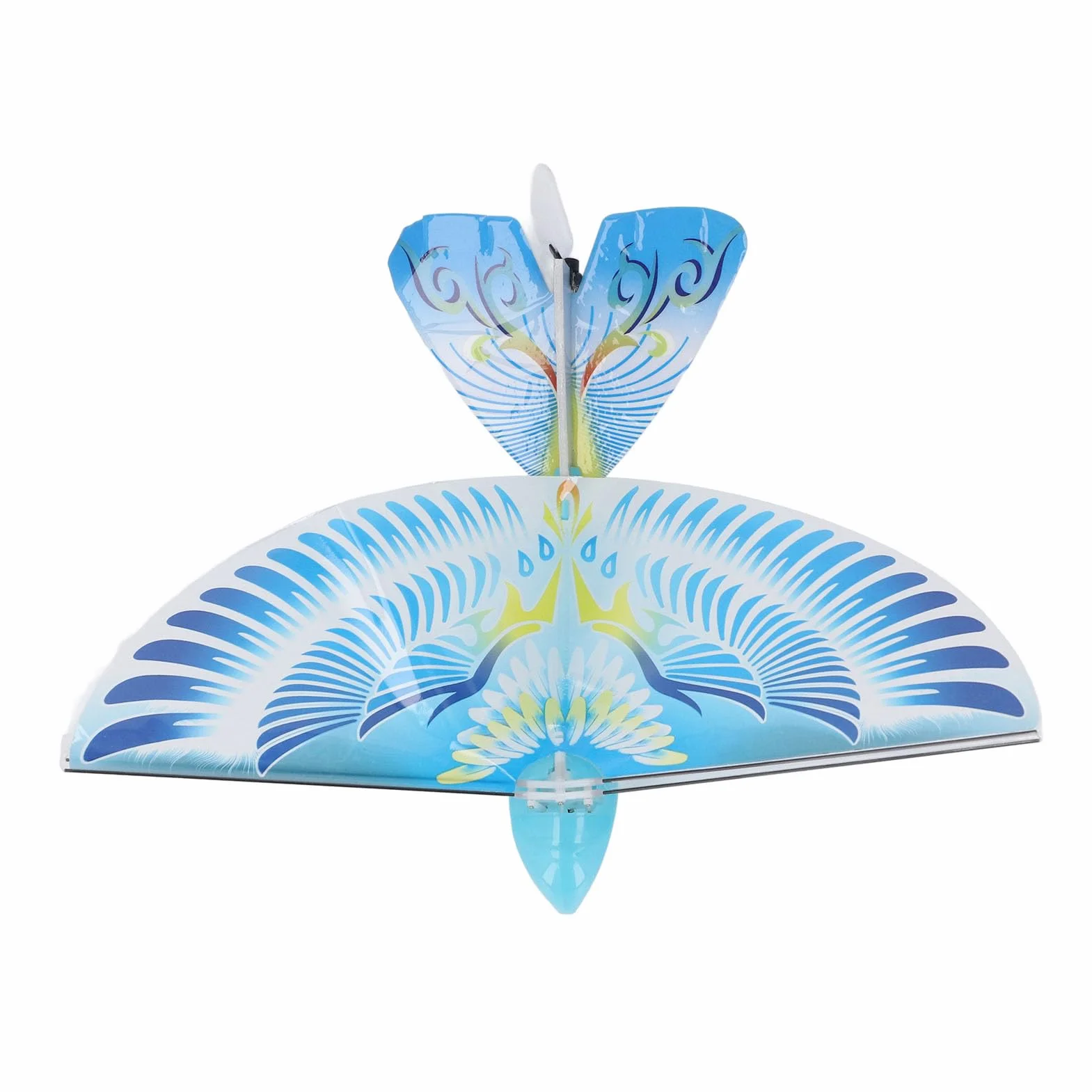 Juguete volador de pájaros teledirigido RC, 2,4 GHz, carga USB, alas batientes biónicas LED, azul