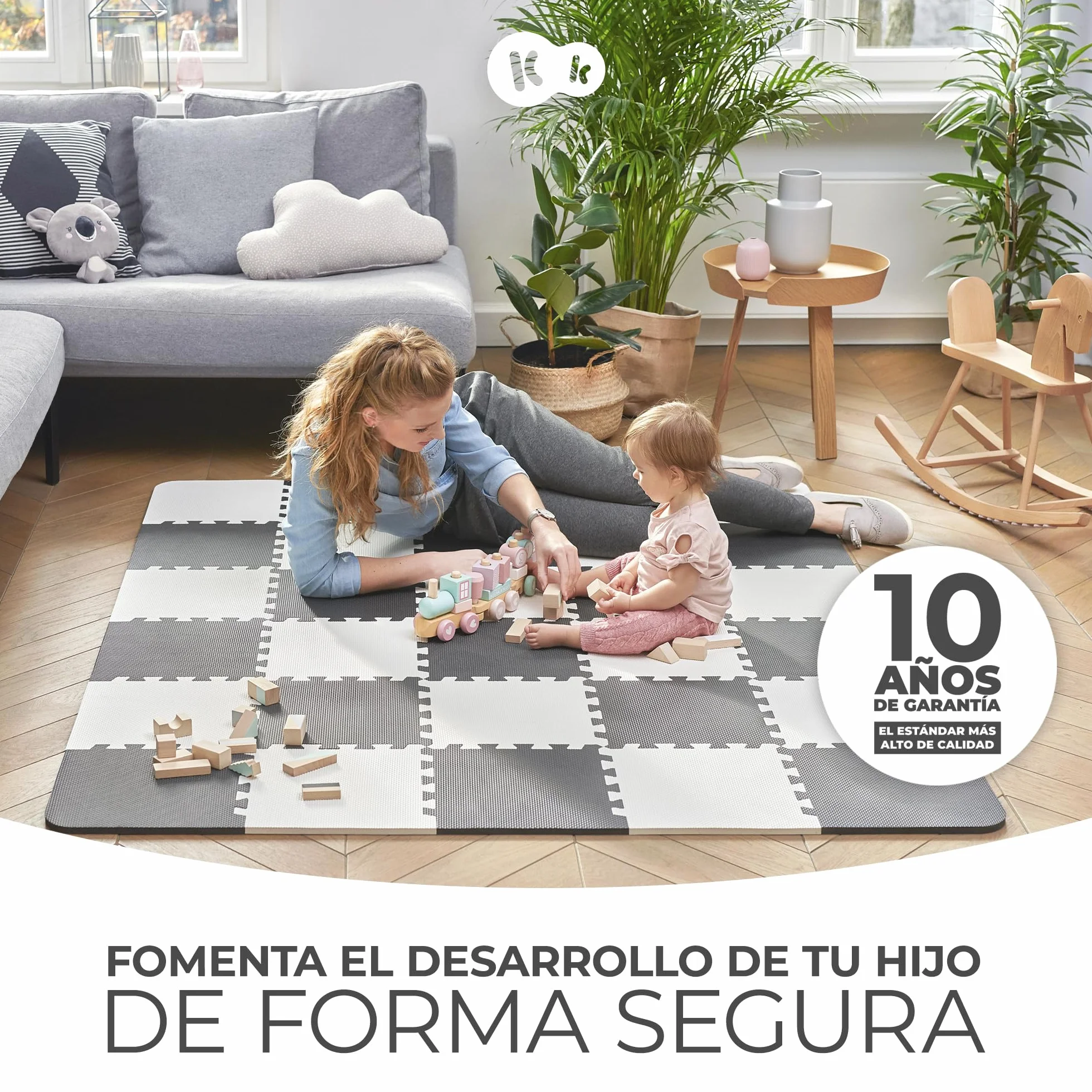Kinderkraft Manta LUNO Alfombra Puzzle Espuma Niños