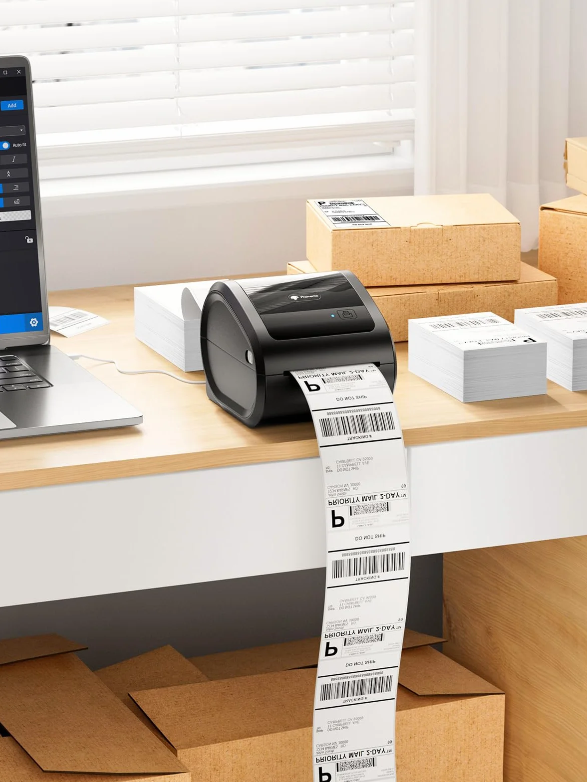 Phomemo Etiquetas de envío 4 × 6 papel térmico impermeables 100 unidades