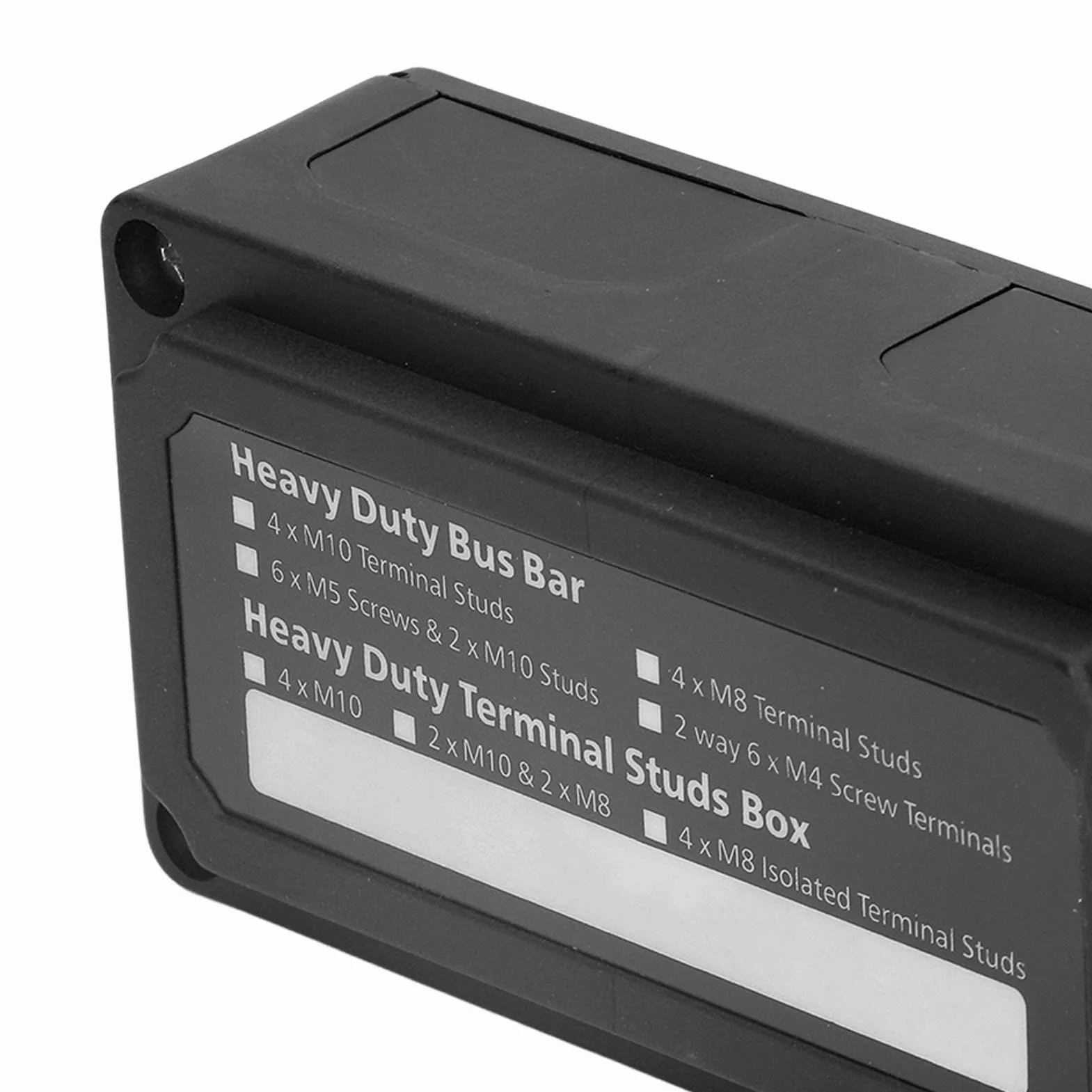 Bloque de distribución de barras, bloque de distribución de alimentación M8 caja barras con cubierta para coche y barco, DC 48 V 300 A (BLACK)