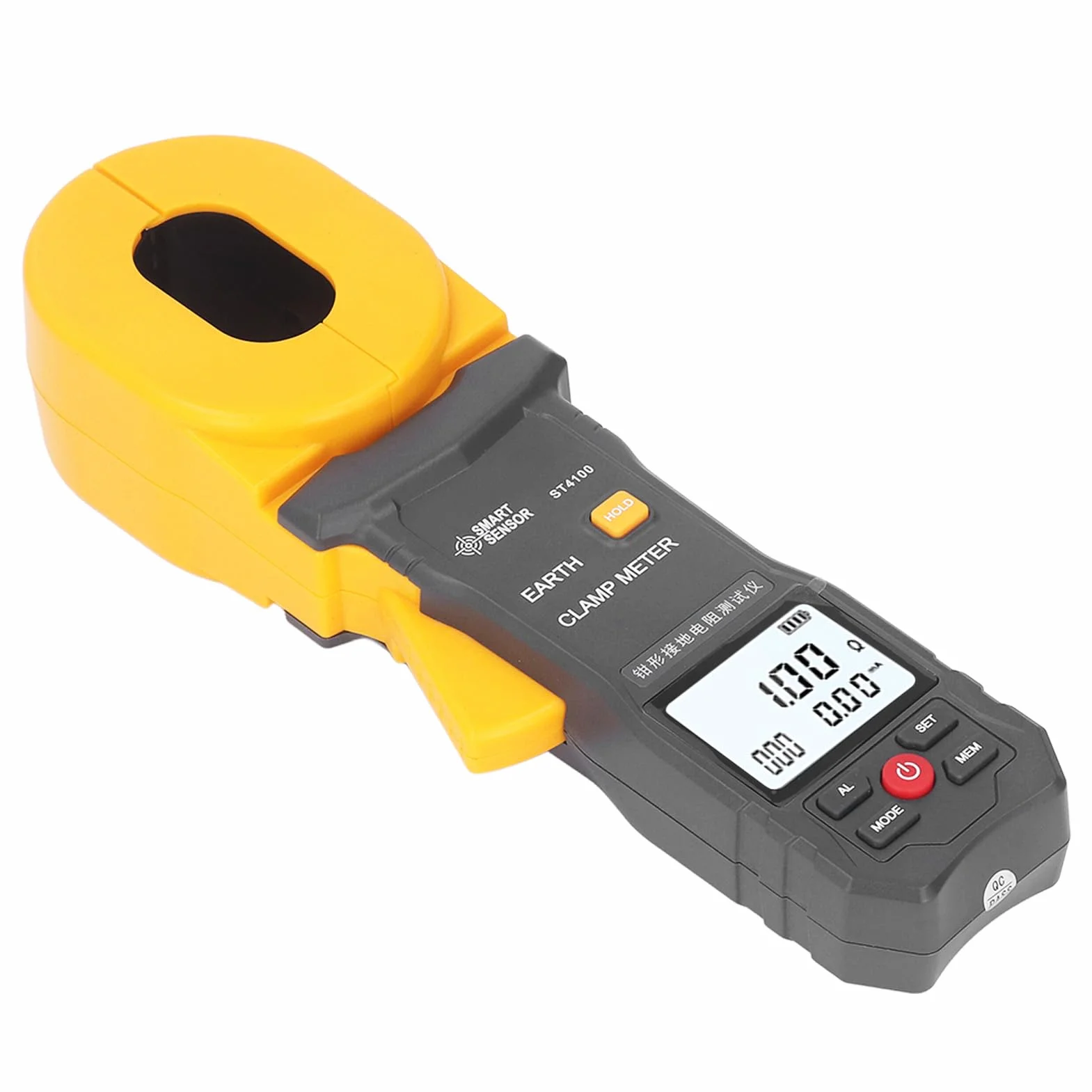 Medidor de Resistencia a Tierra con Abrazadera, Medidor de Resistencia a Tierra con Abrazadera Digital LCD para Pruebas de Tierra Precisas y Confiables