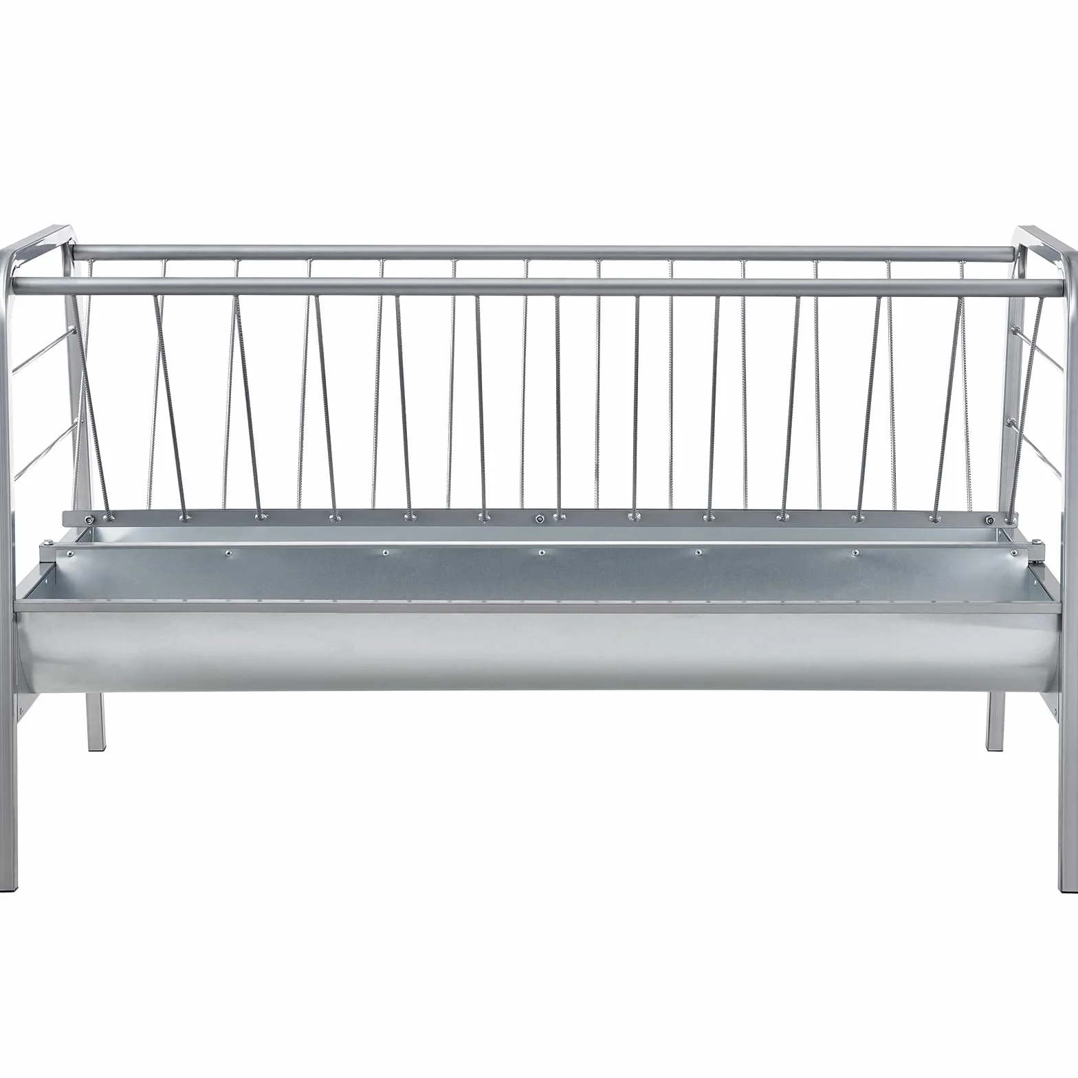 VEVOR Comedero de heno 2 en 1 para ganado, capacidad de 80 galones, alimentador de heno para cabras de 59 pulgadas de largo con bandeja de alimentación más profunda, acero resistente para cobertizos