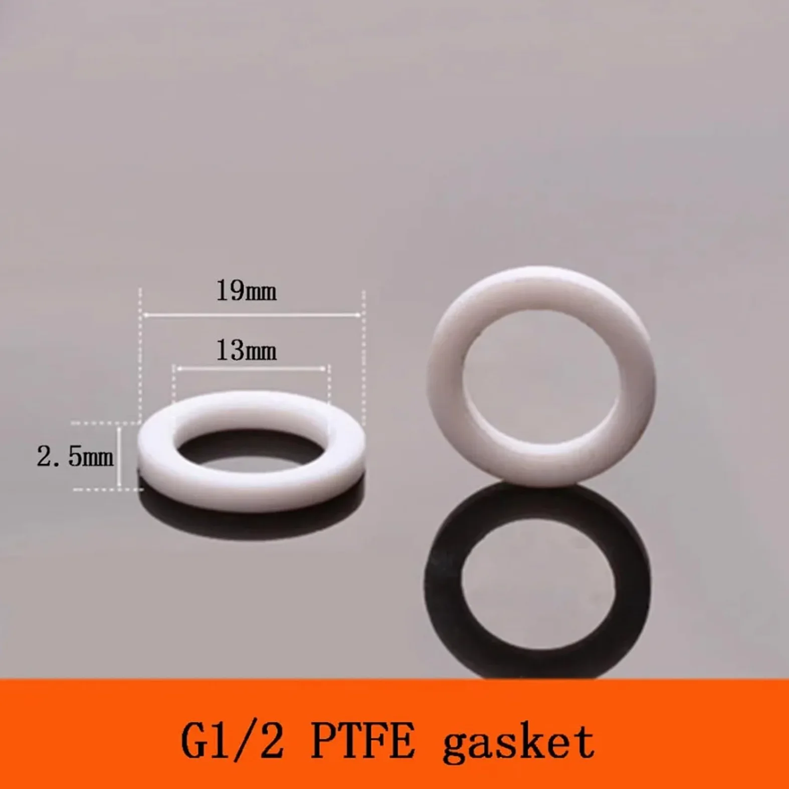 100 piezas blancas de 1/2" 3/4" 1" de goma de silicona PTFE, almohadilla plana for de ducha, junta de manguera, fuelle, arandela(DN15 PTFE gasket)