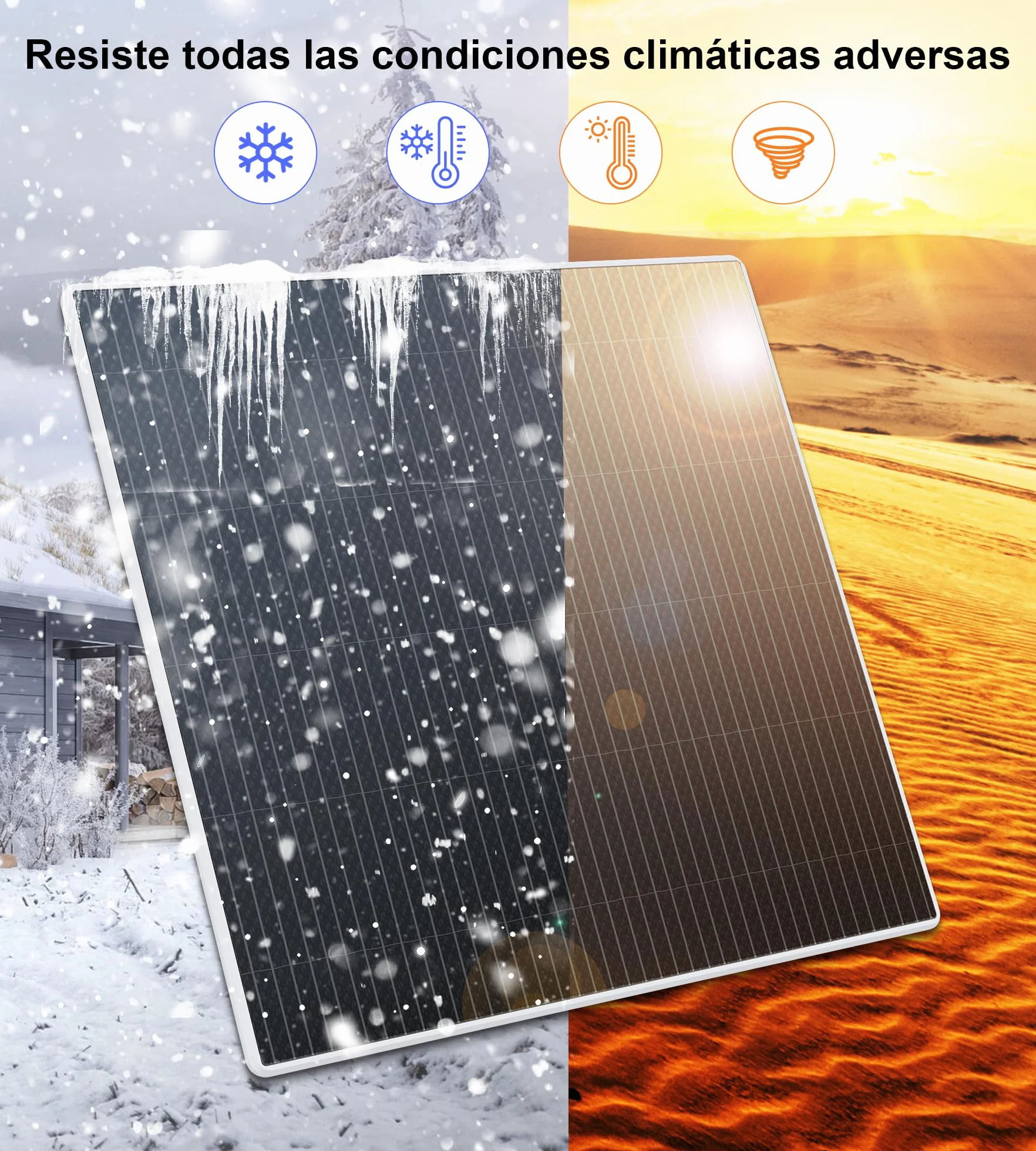 Panel Solar 6W para Cámara de Vigilancia Exterior, USB C y DC 3.5mm, Compatible con Eufy, Reolink, Ring, Arlo