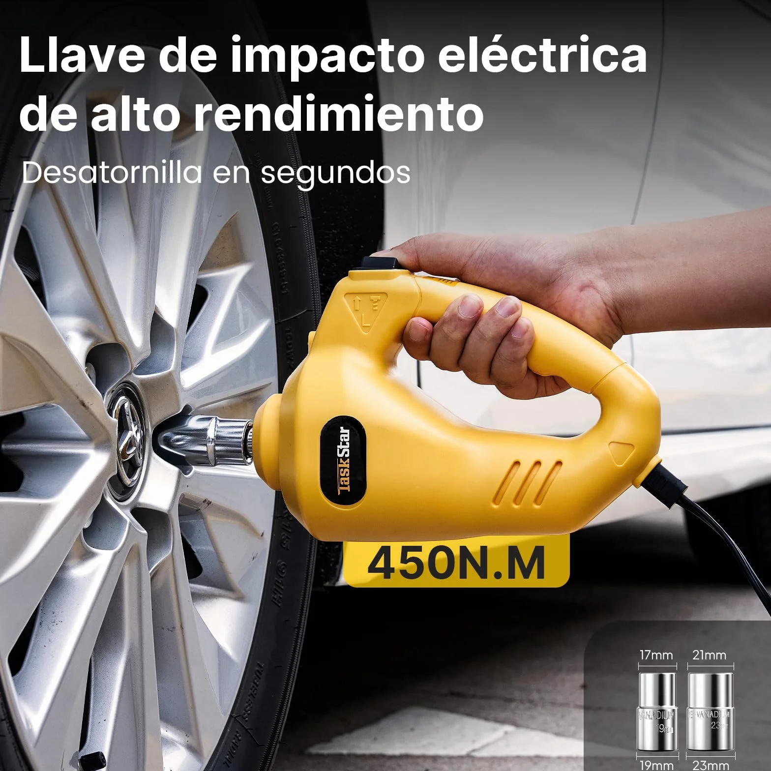 TaskStar Gato Hidráulico 5t 3t, 12V Kit de Gato Eléctrico para Coche (Alcance :15.5-45 cm) con Llave eléctrica e inflador, para Recogida de Coche Cambio de Neumáticos Reparación de Garaje