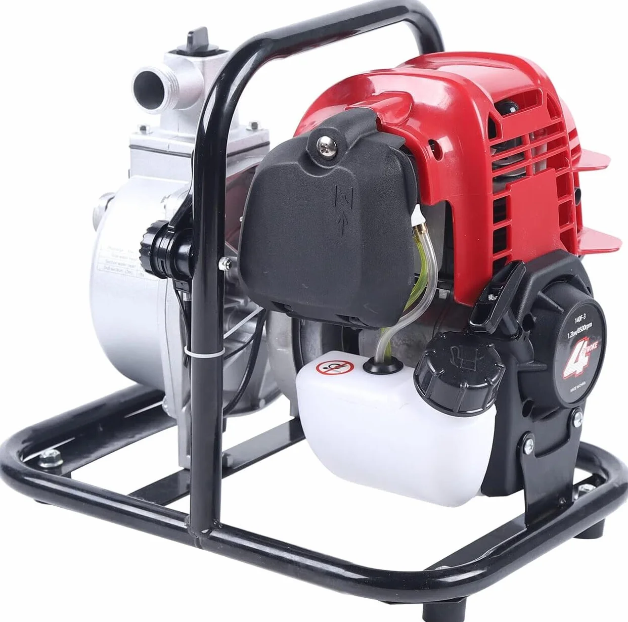 Gasolina Bomba de agua 1.2kw 4 tiempos, 1'' alta presión gasolina bomba de agua portátil riego jardín bomba