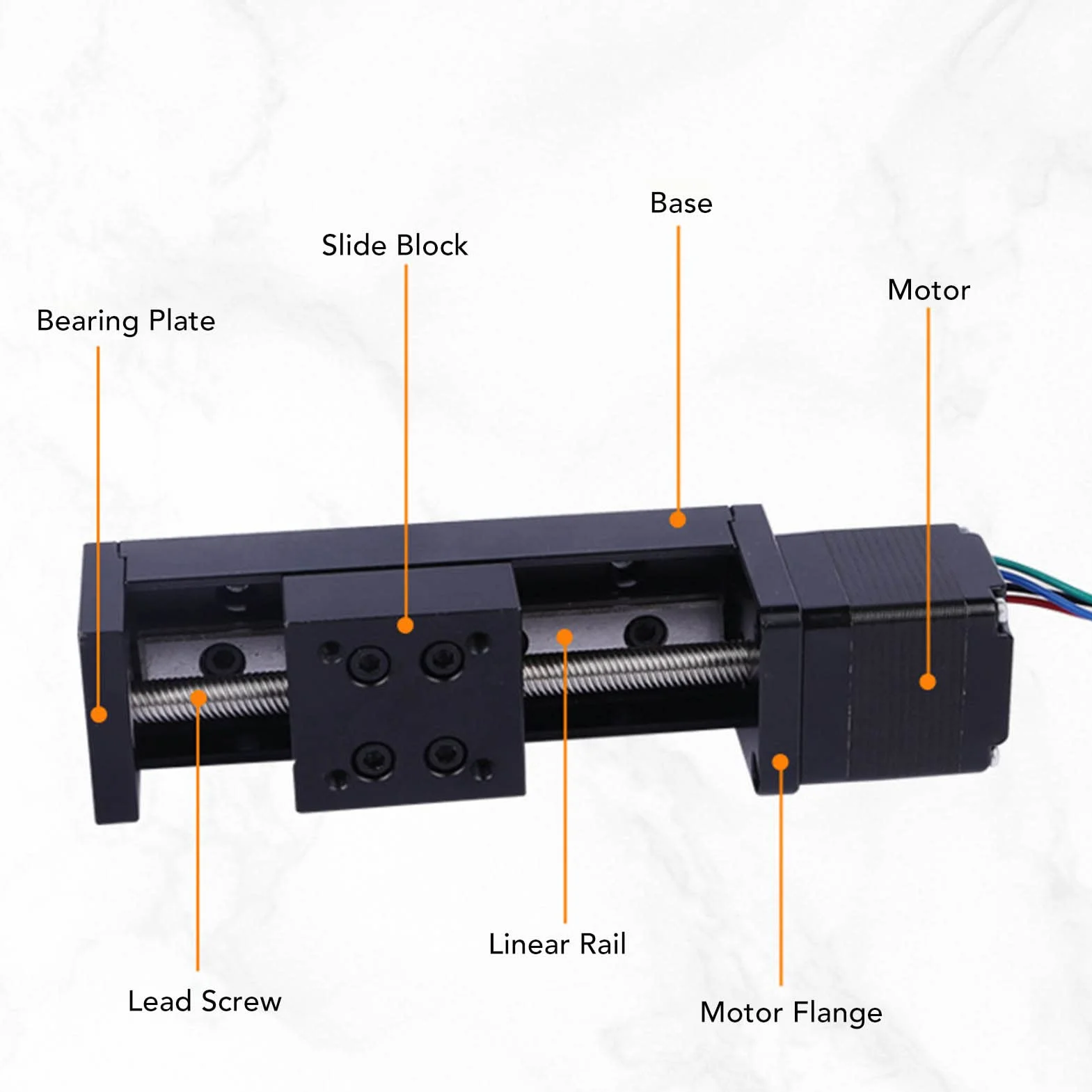 Actuador Lineal de Viaje Ejes X Y Z, Mesa Corredera 0-120mm/s Carrera 100mm para Impresora 3D CNC DIY