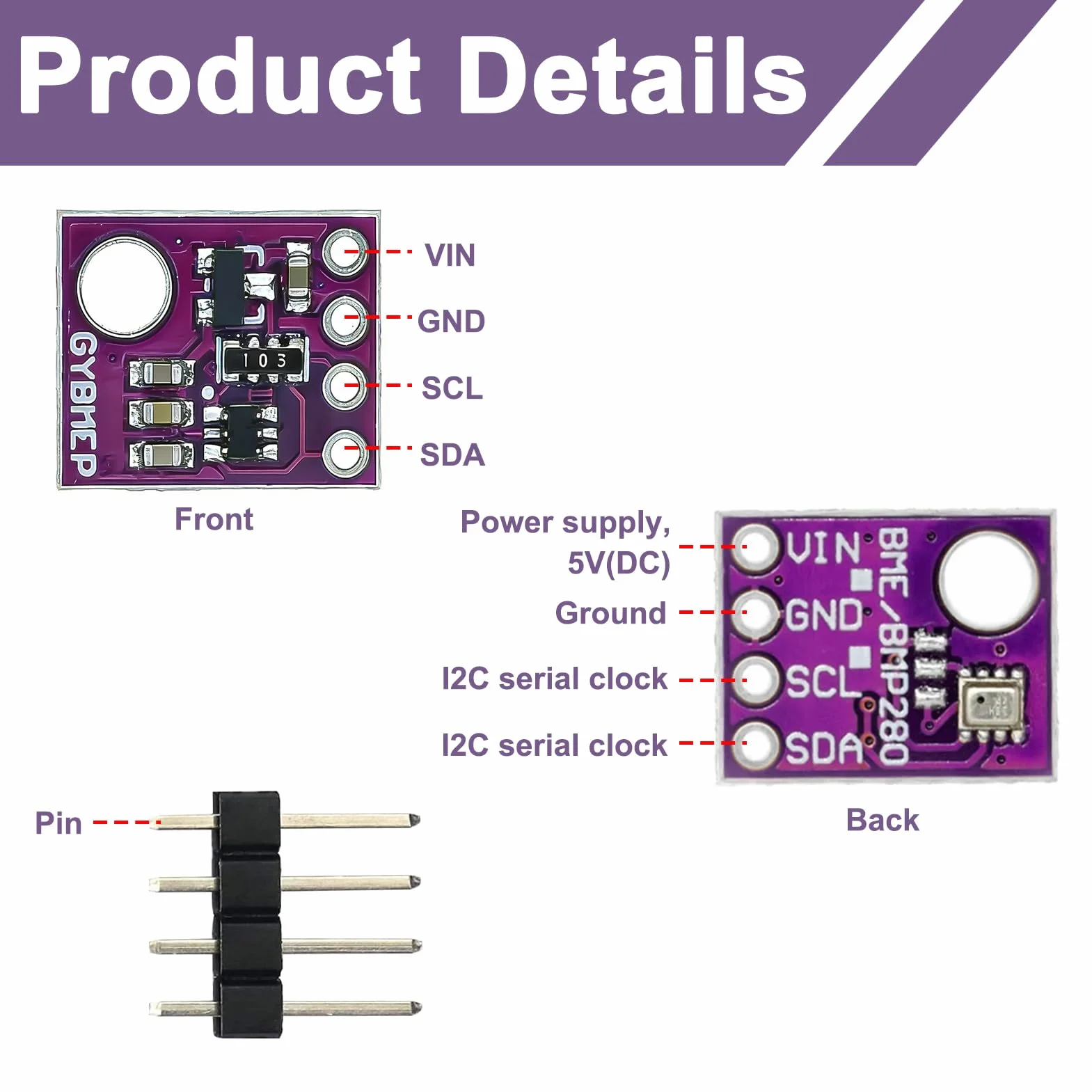 Sensor BMP280 Temperatura Presion Barometrico Modulo I2C SPI para Arduino Raspberry Pi