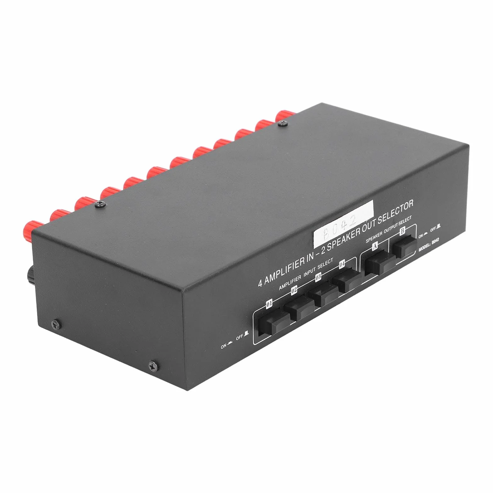 Dioche Selector Interruptor Selector Pasivo de 2 Vías - 4 Entradas de Amplificador y 2 Salidas de Altavoz - Control Manual Sencillo para Conmutación Estable - Capacidad de Potencia de hasta 300 W -