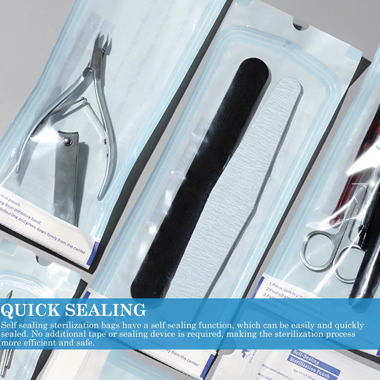 Bolsa Autosellante para Esterilización 90x260mm Desechable para Herramientas Dentales
