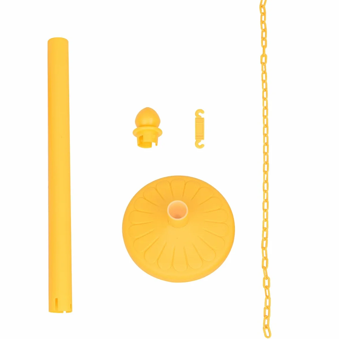 COSTWAY Juego de 6 Poste Separador con 5 Cinta Extensible, Sistema de Guía de Personas, Barrera de Plástico Amarillo