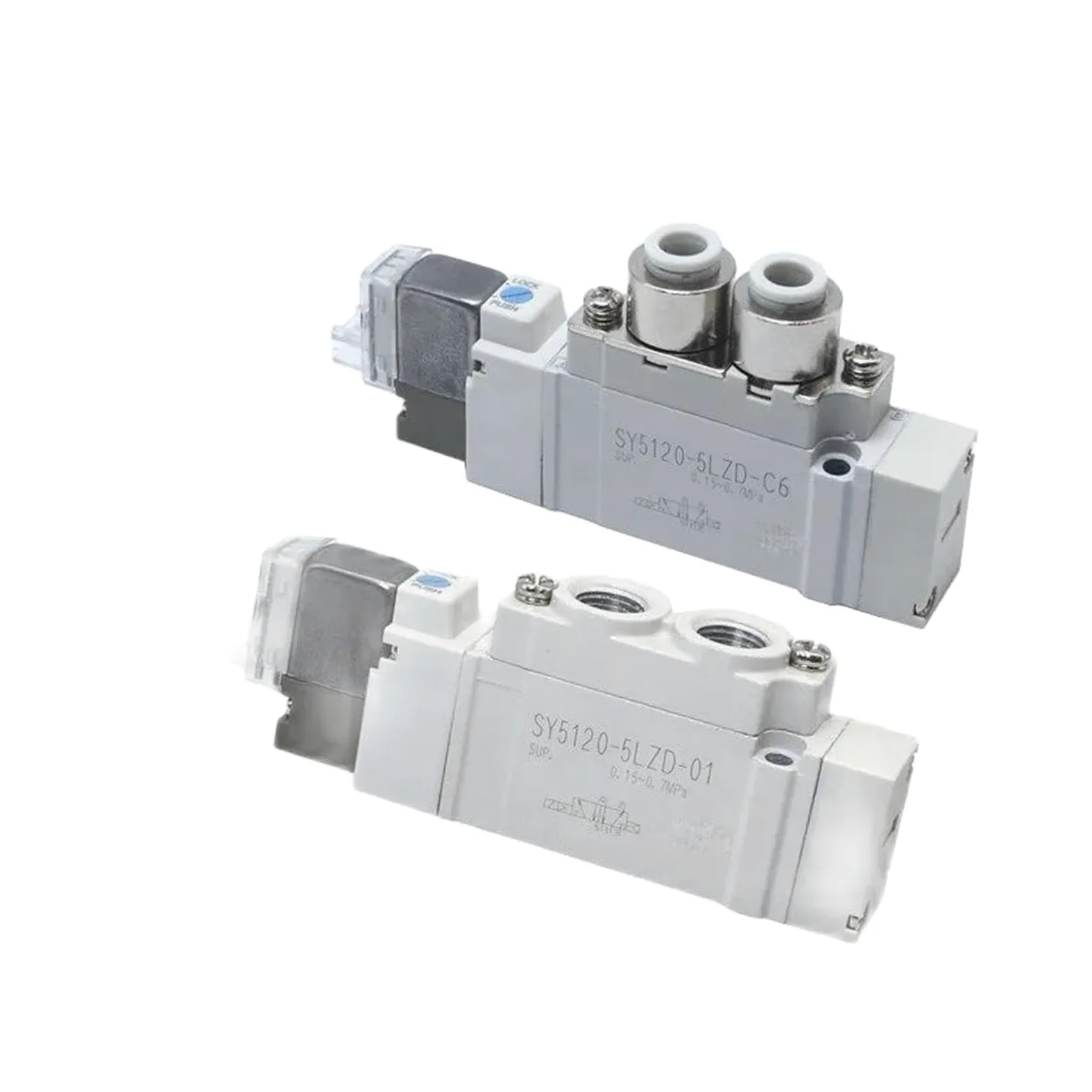 HEXEH Electroválvula neumática eléctrica SY5220 01 Electroválvula de 2 Posiciones Electroválvula electromagnética Doble(SY5220-4HD-01)