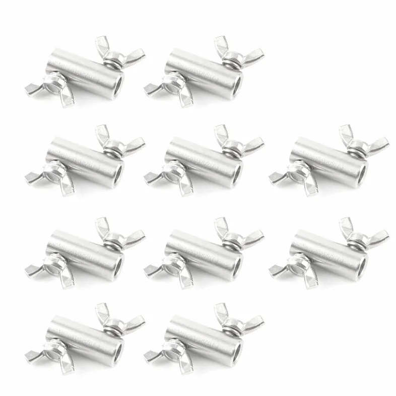 Abrazaderas De Cuerda De Cable 10 Uds. De cuerda de acero inoxidable 304, cierres manuales, hebilla de mariposa for Clip de cuerda de alambre doble de acero 1,5/2/3/4/5/6/8mm Clips De Cuerda De Cable(