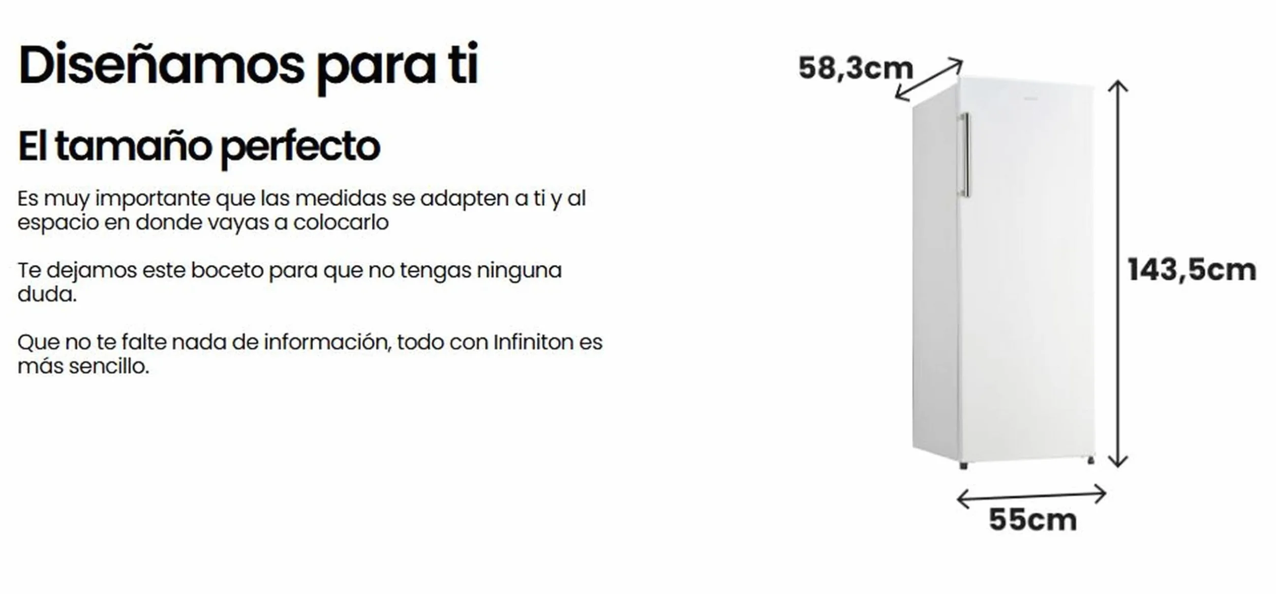 INFINITON Congelador Vertical CV-172L14BEM 172 Litros 143.5 cm Blanco