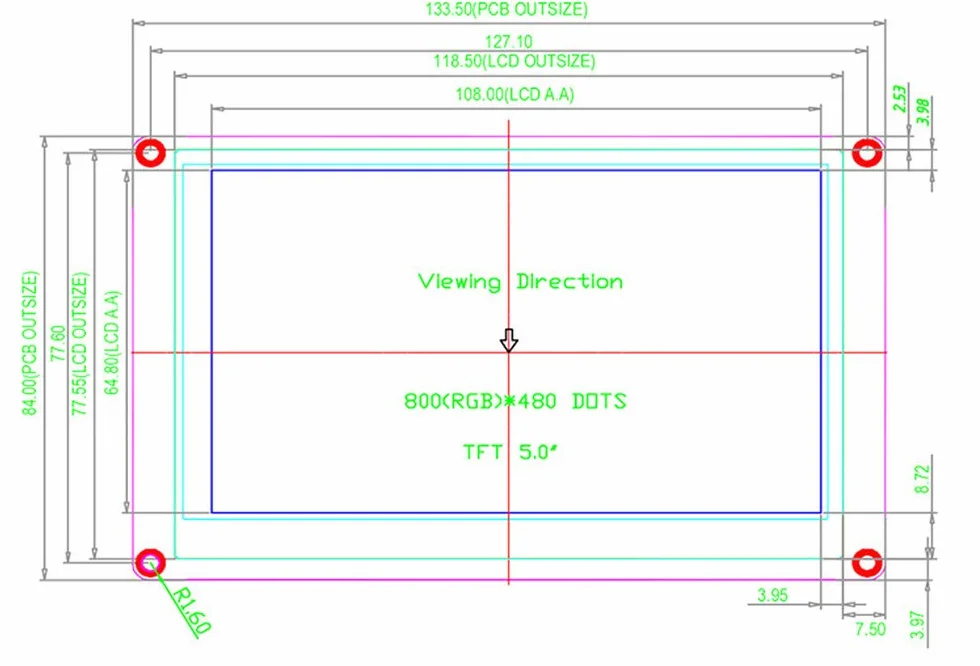 English Nextion 5.0" TFT 800X480 HMI USART UART Módulo de Pantalla táctil LCD en Serie Panel de visualización para Arduino TFT para Raspberry pi