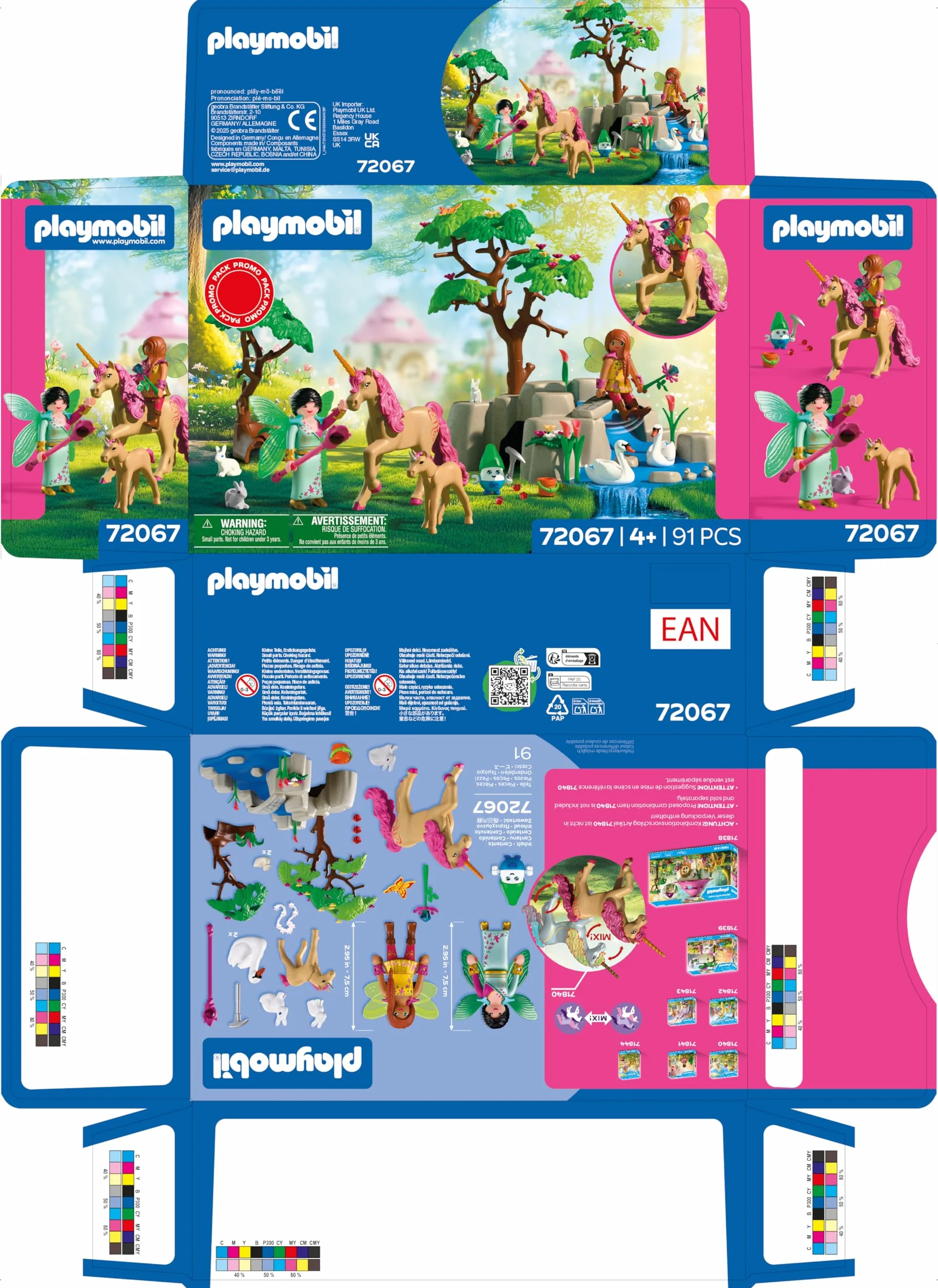 PLAYMOBIL Fantasy & Magic Excursión de Las Hadas 2 Hadas Familia de Unicornios Joyling Cueva de Piedras Preciosas Juguete 4 años 72067