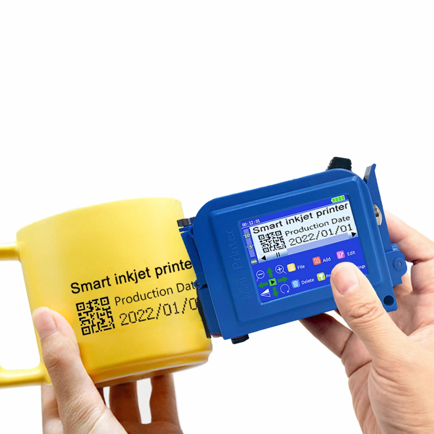 Phezer Mini impresora de inyección de tinta mejorada PC11 Plus, 25 idiomas, cartucho de secado rápido, dispositivo portátil de marcado para fecha