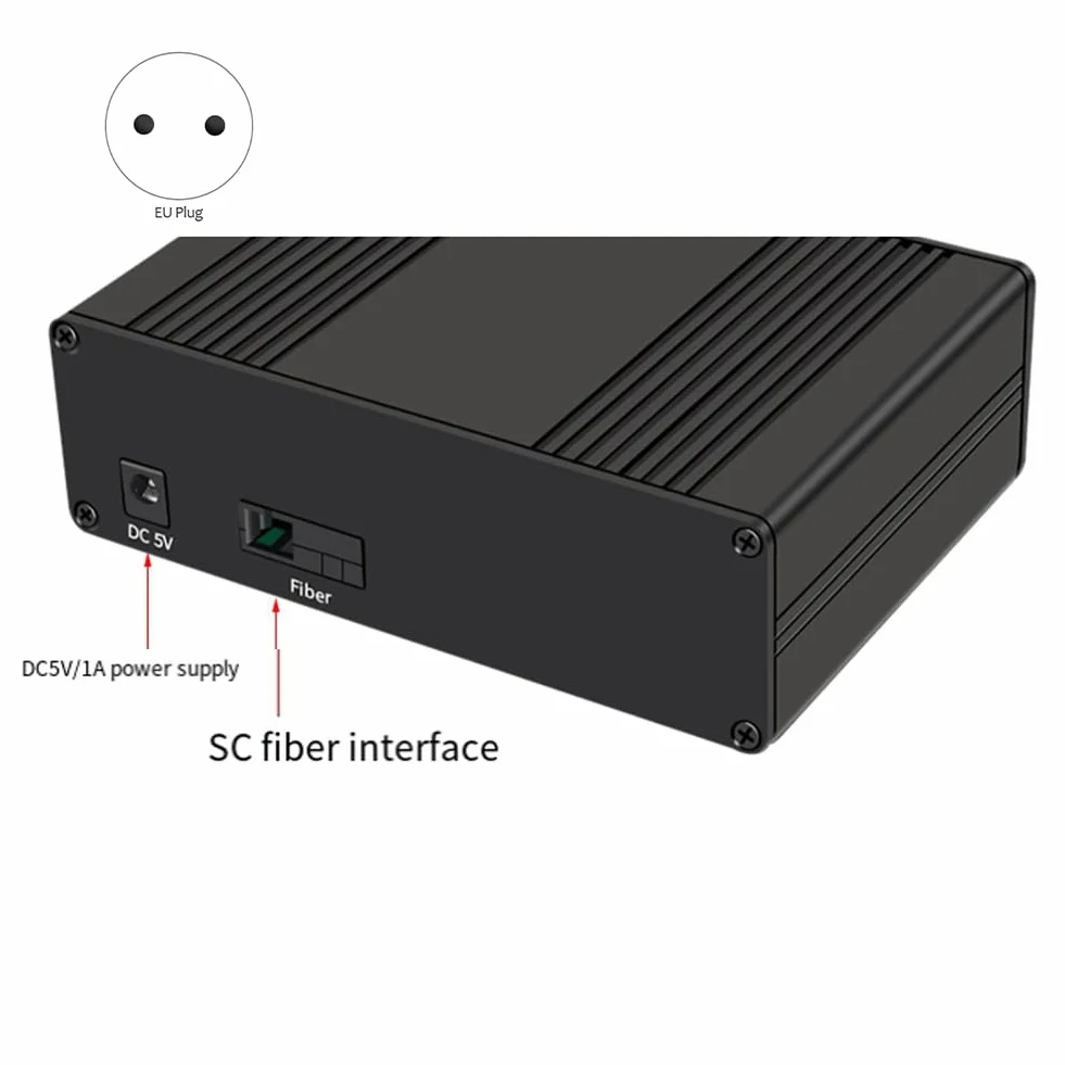 Extensor de Fibra óPtica de Audio XLR de 4 Canales a TravéS de Fibra óPtica SC hasta 20 Km Extensor de Audio Balanceado XLR Enchufe de la UE