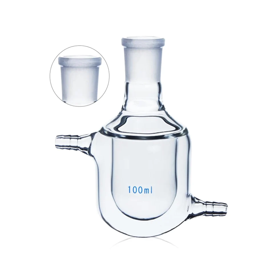 Matraz de vidrio de una sola boca con camisa, matraz de vidrio de doble capa, frasco de reacción de 25 ml, 50 ml y 100 ml, frasco de reacción de una sola boca inlaboratory 24/29(25ml)