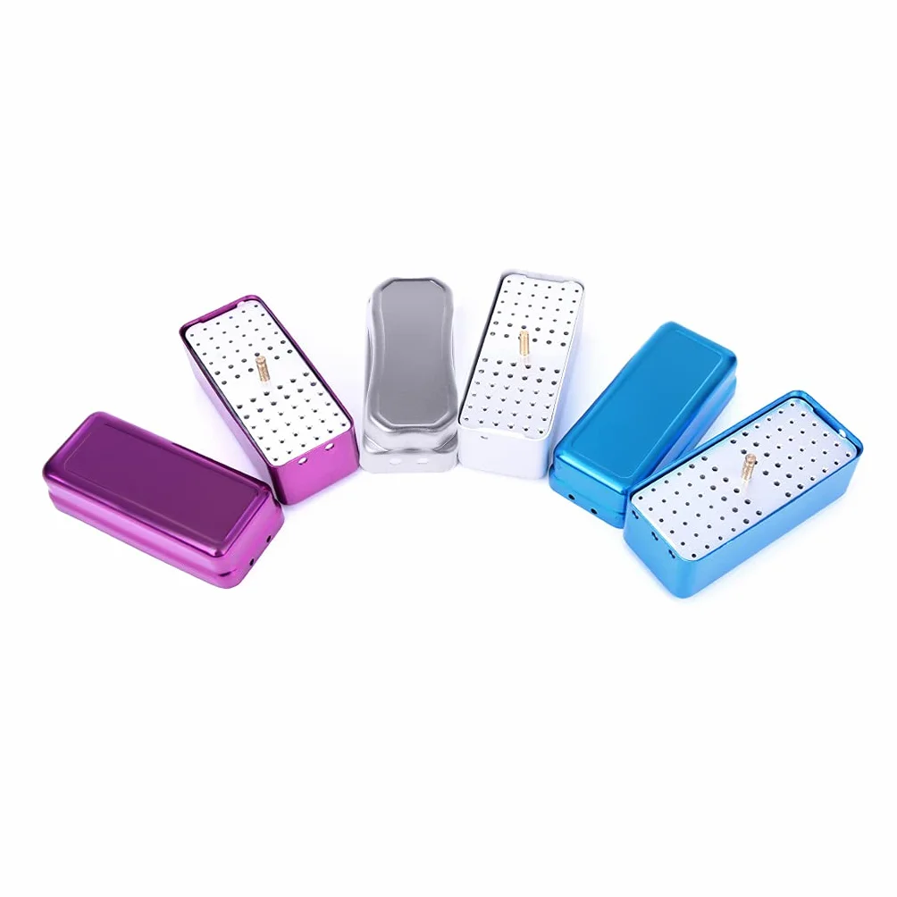 Caja de fresado Dental Aluminio 72 Orificios Estuche Esterilizador Autoclave