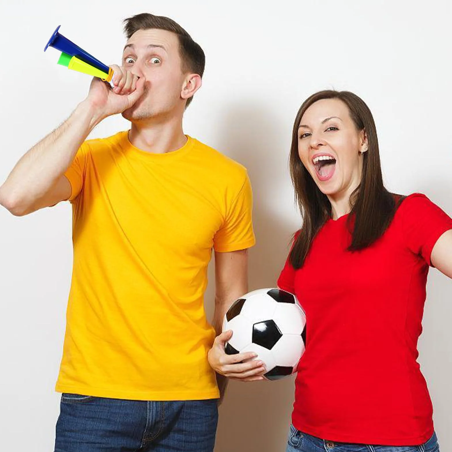 Lithyc 4 Piezas Trompeta de Fútbol, Cuerno de Estadio, Bocinas de Plástico para Fiestas Infantiles