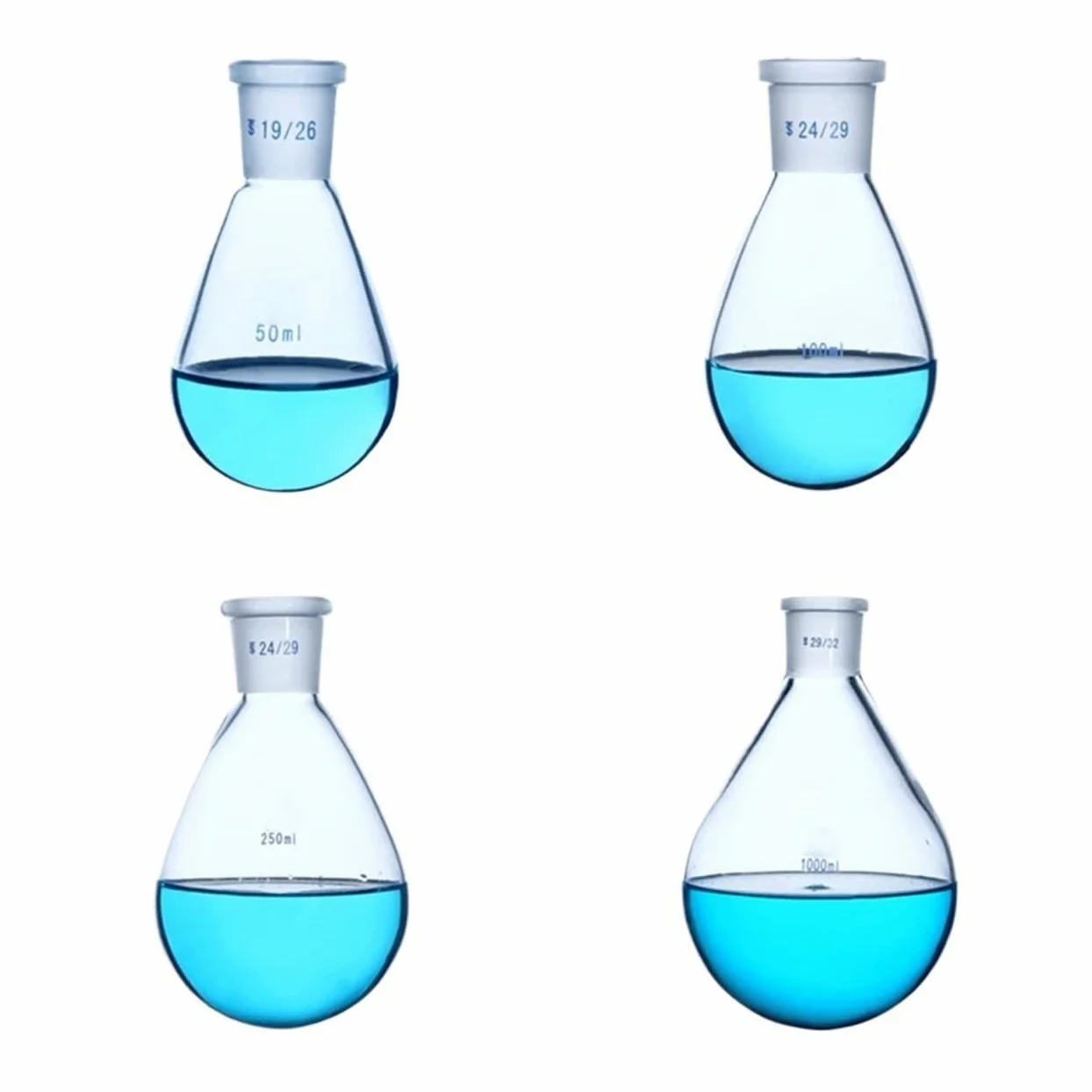 matraz de fondo redondo， Matraz de fondo redondo de una sola boca, de 5 a 1000 ml, de diferentes tamaños, for laboratorio.(1000ml 29-32)