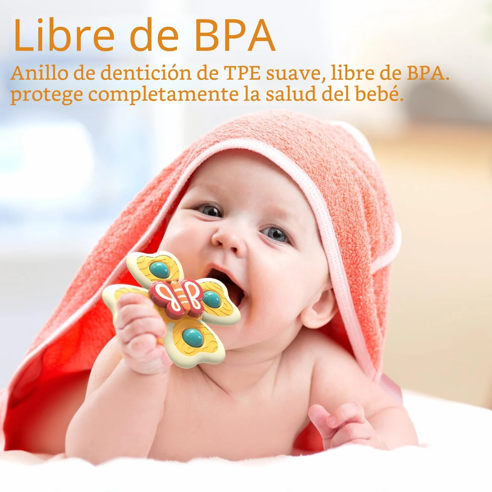 Spinner Bebé con Ventosa 3 Juguetes Giratorios Sensoriales para Baño Trona Viaje