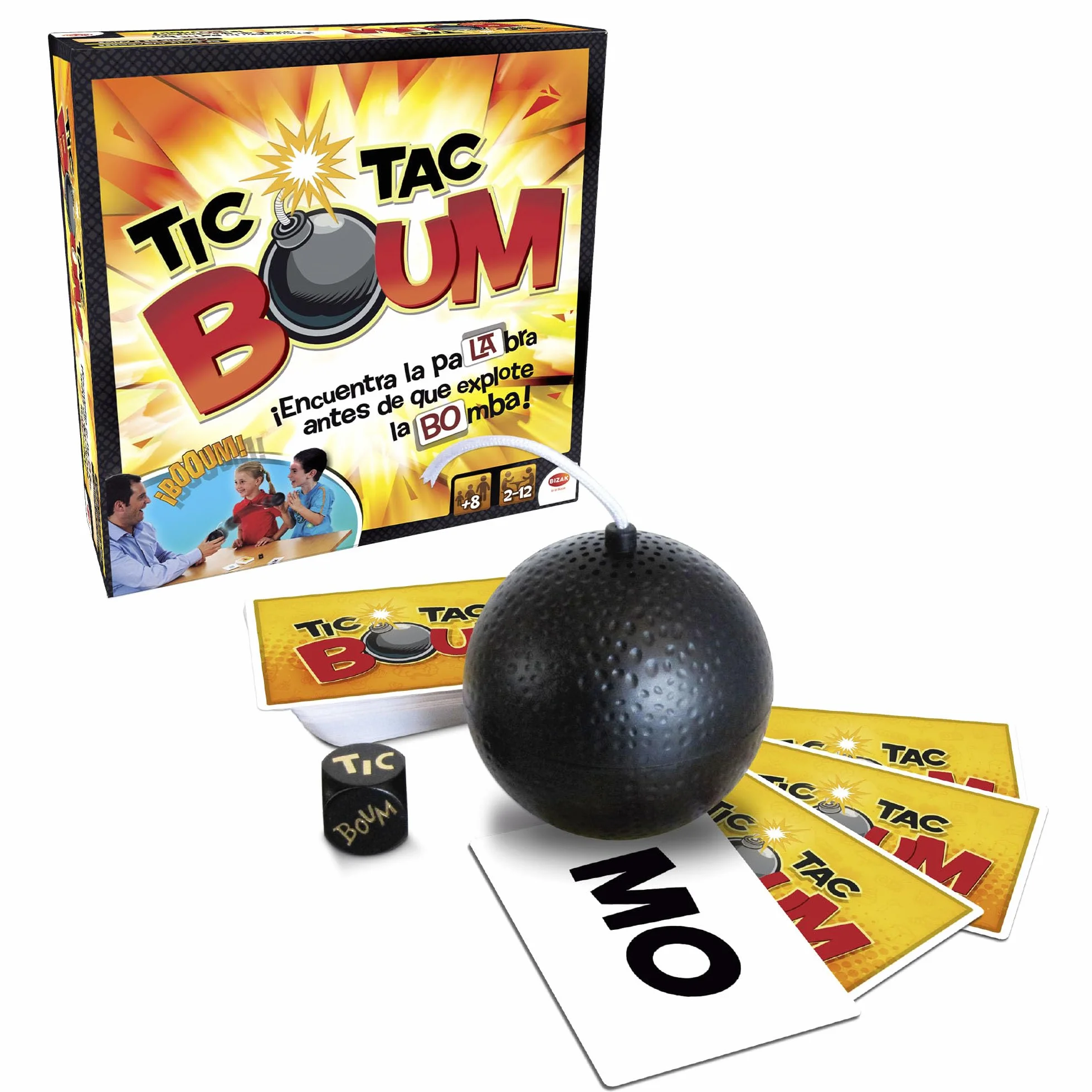 Bizak Tic TAC Boum Juego de Mesa Infantil a Partir de 8 Años, Juego de Cartas Educativo 2-12 Jugadores