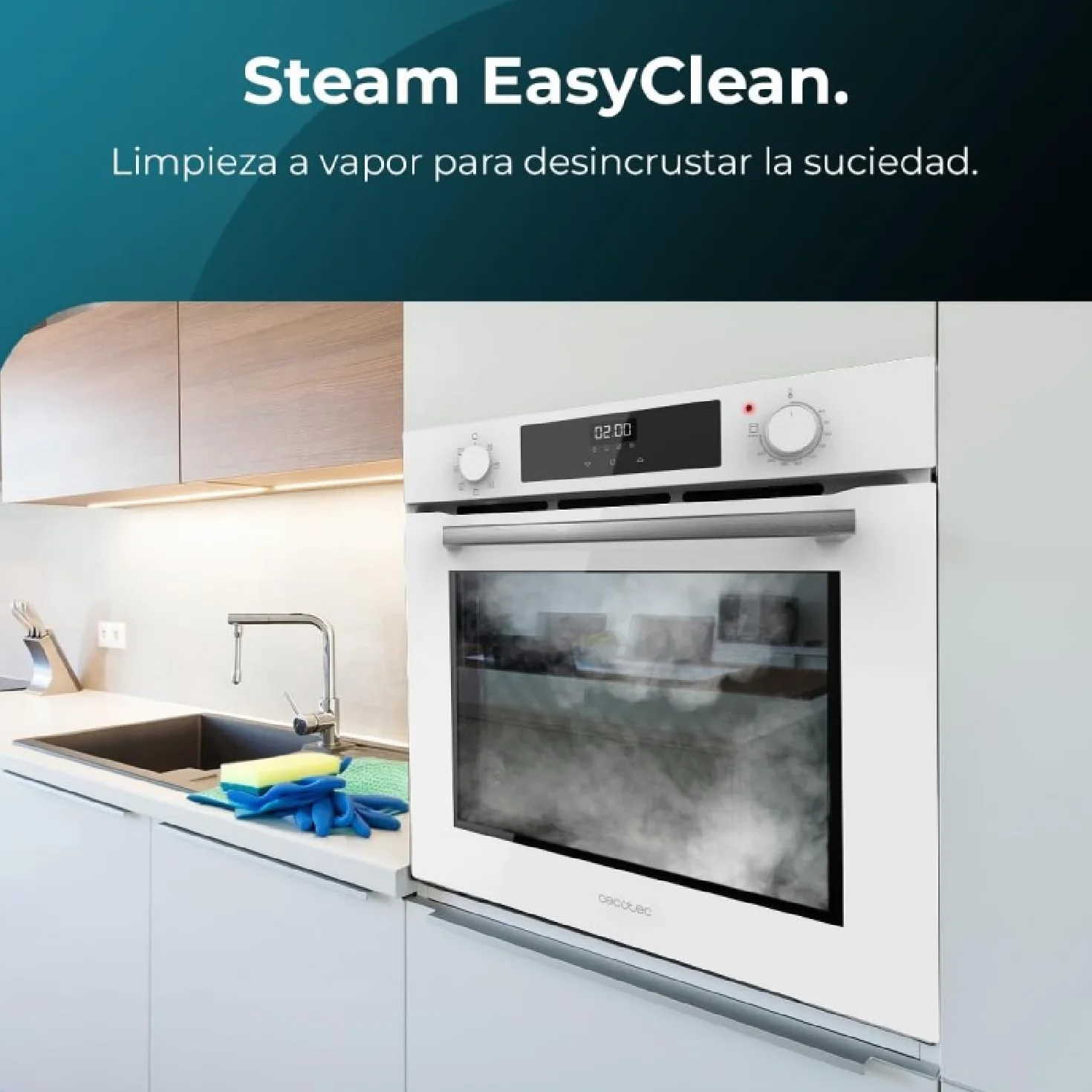 Cecotec Horno Multifunción Integrable 60cm Bolero Hexa M226000 2800W 72L 7 Funciones Grill Convección