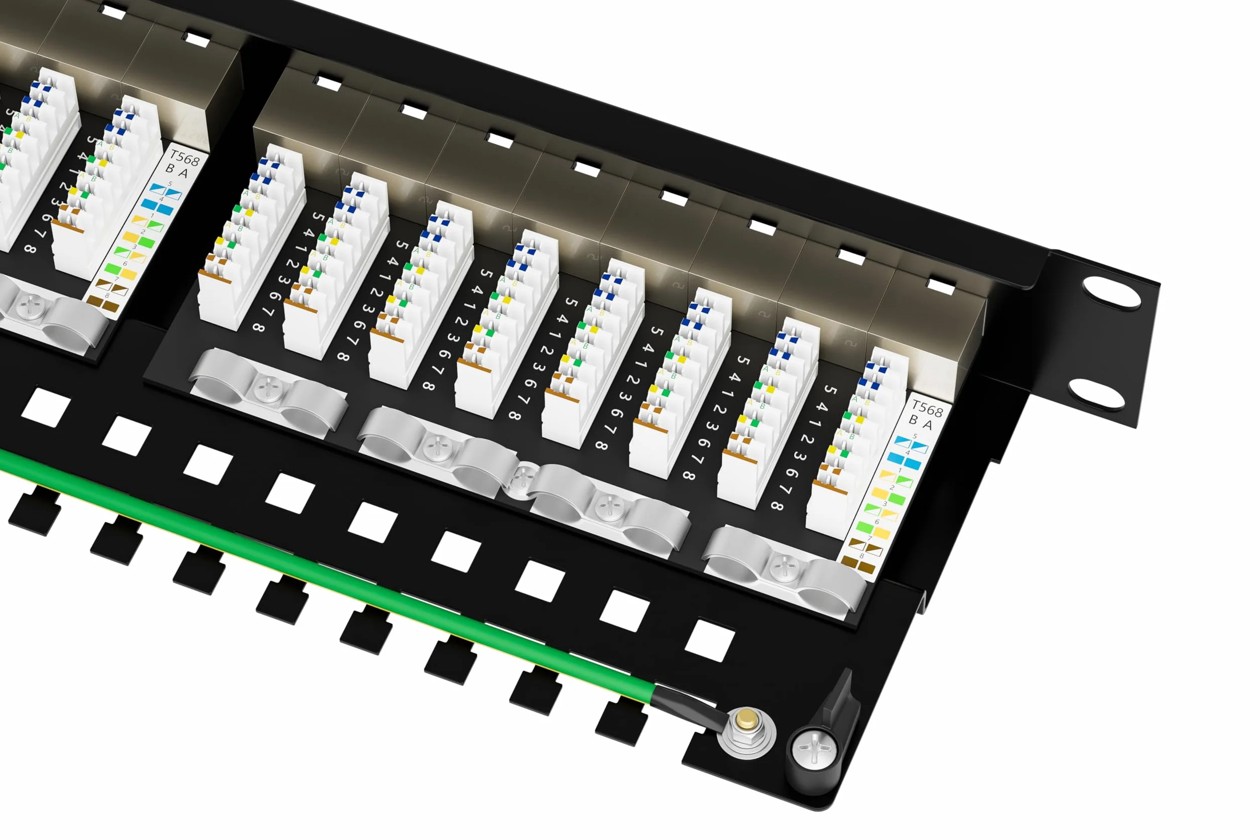 Panel de conexiones CAT 7 24 puertos RJ45 blindado 19 pulgadas