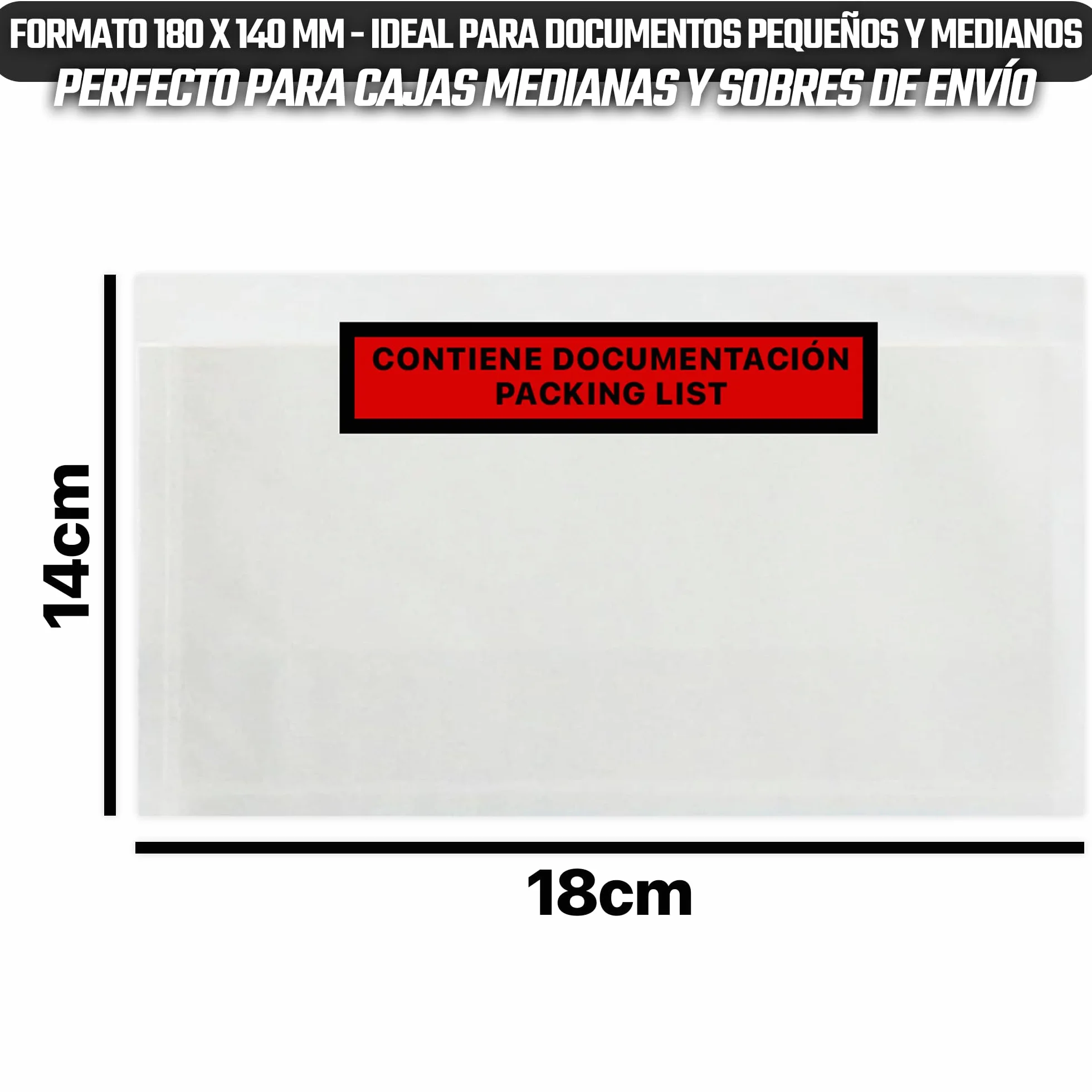 Sobres Portadocumentos Adhesivos 180x140 mm Pack 1000 - Alta adhesión Material de oficina